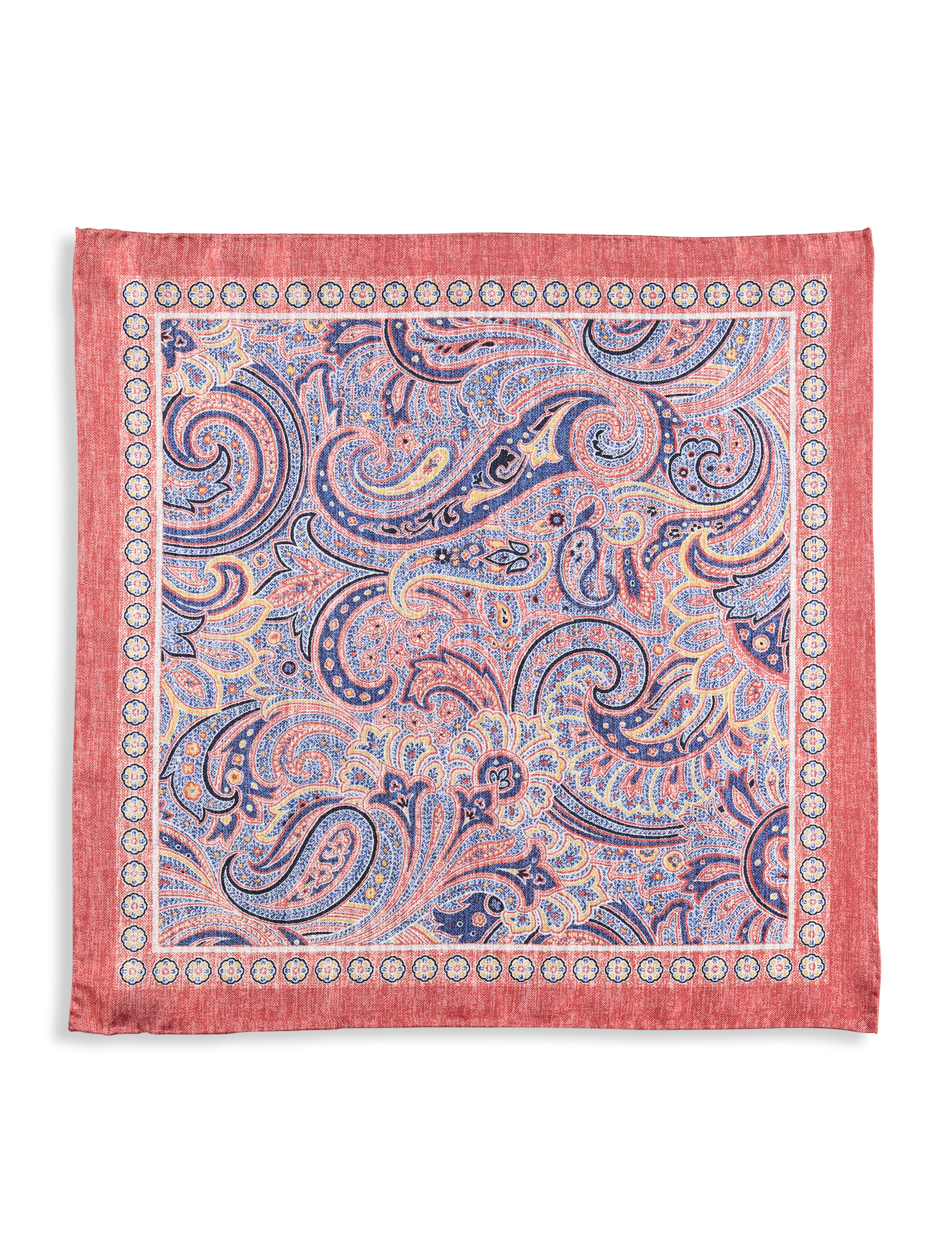 Spring Paisley Silk Pocket Square