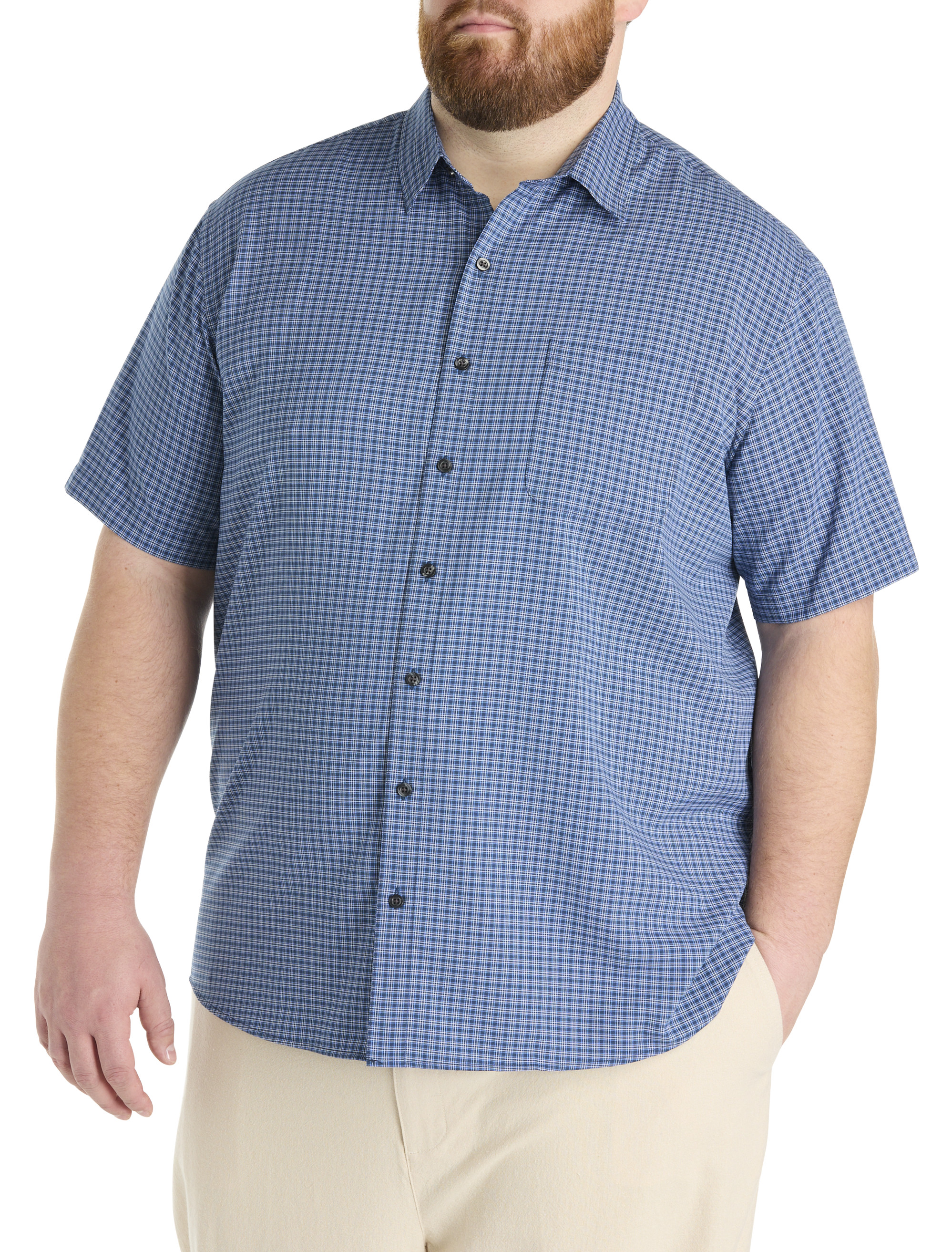Plaid Microfiber Sport Shirt