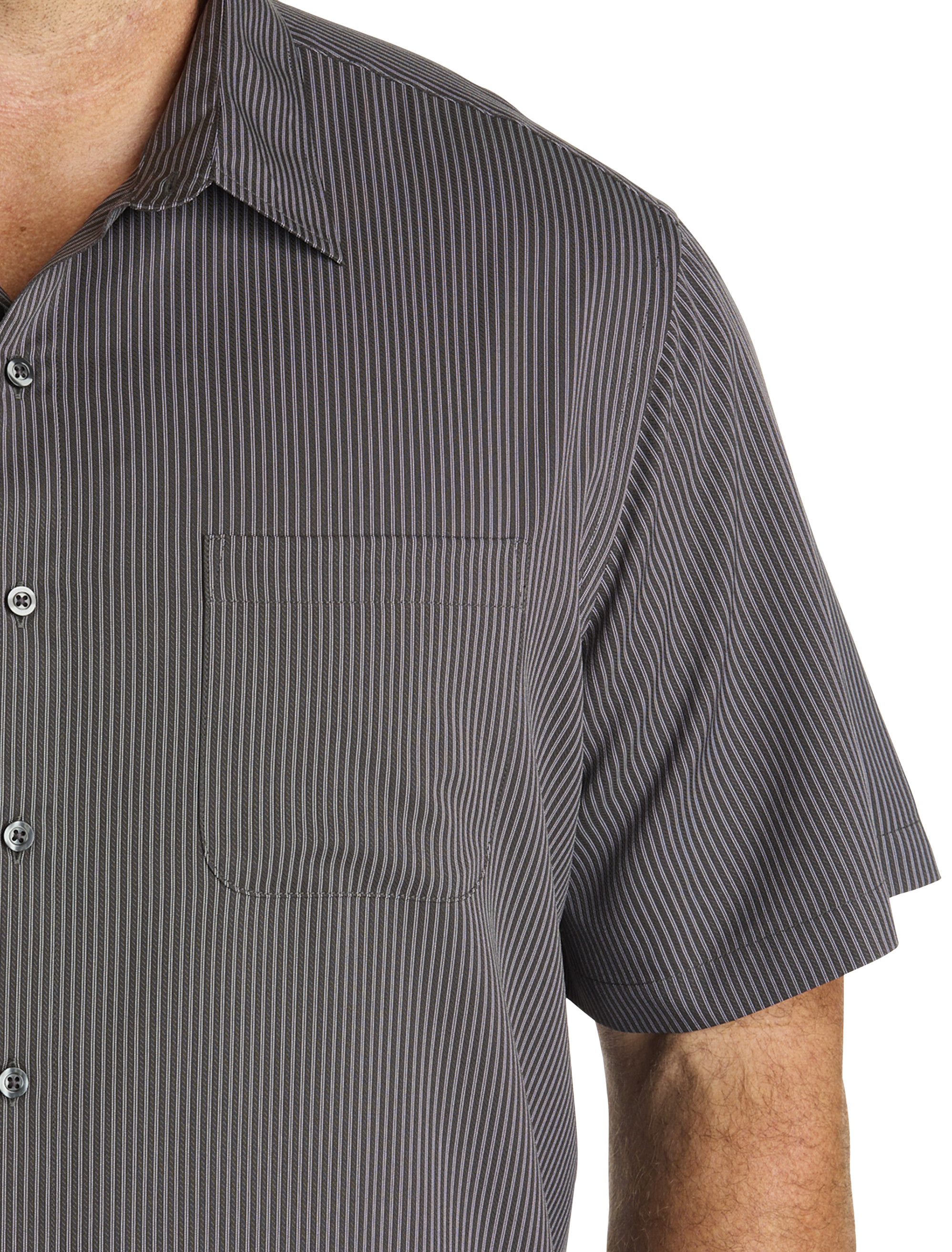 Striped Microfiber Sport Shirt