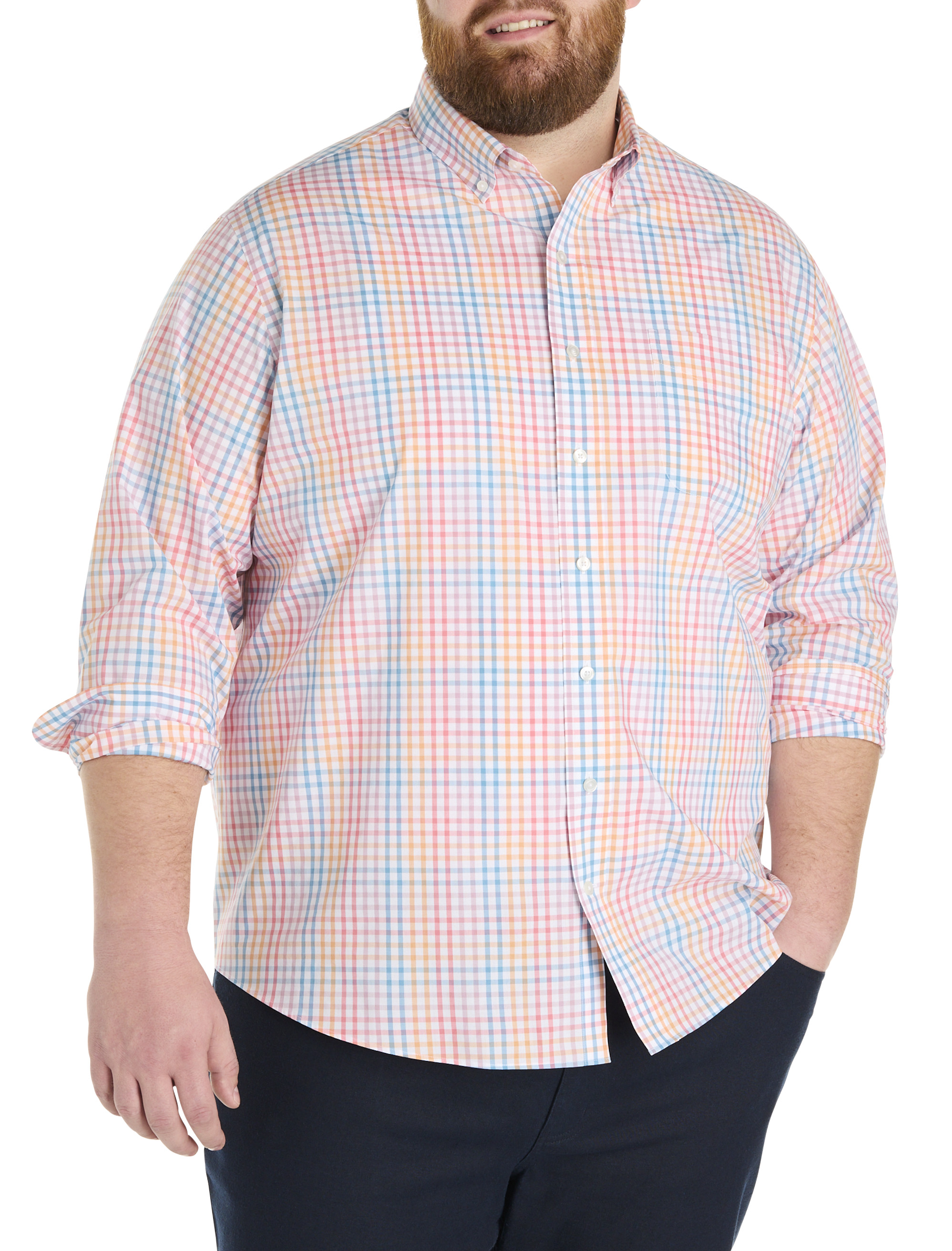 Big + Tall | Oak Hill Plaid Tech Sport Shirt | DXL