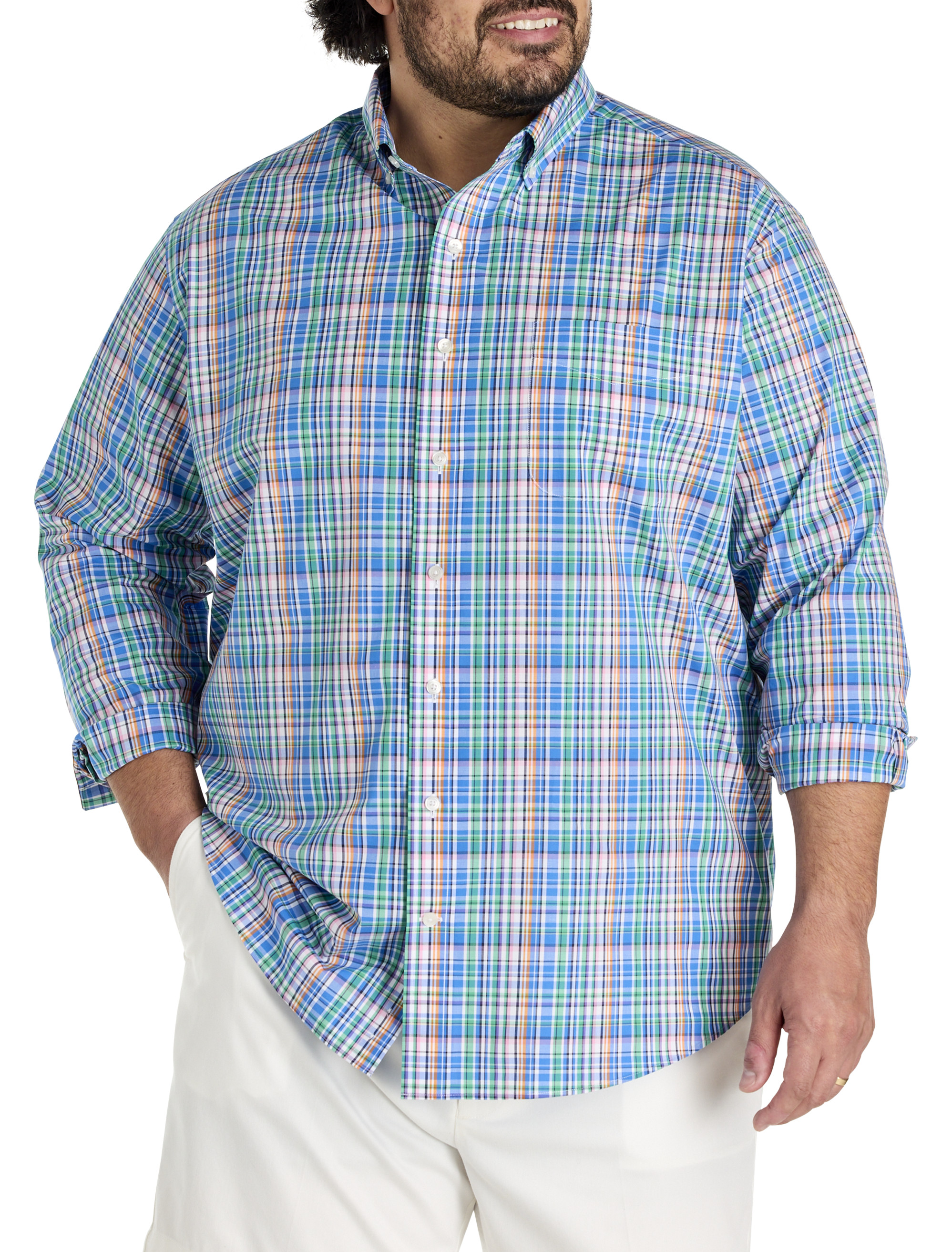 Big + Tall | Oak Hill Plaid Tech Sport Shirt | DXL