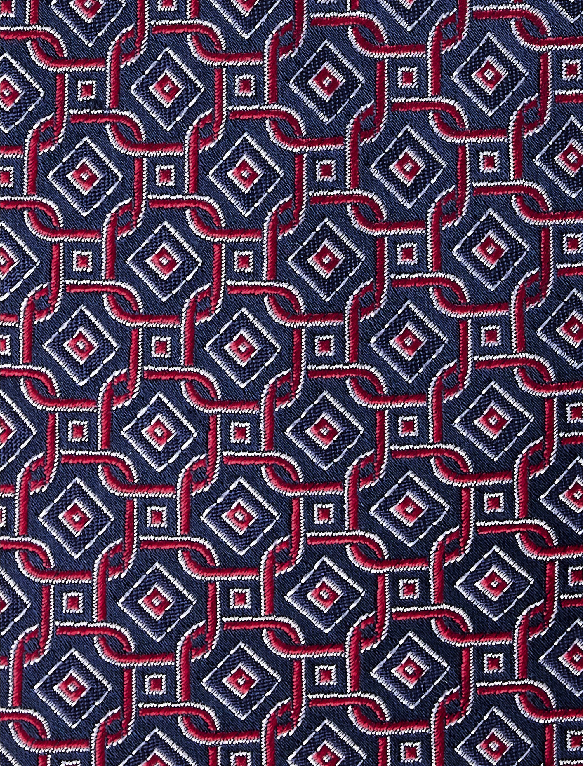 Tonal Geometric Link Silk Tie - thumbnail 2