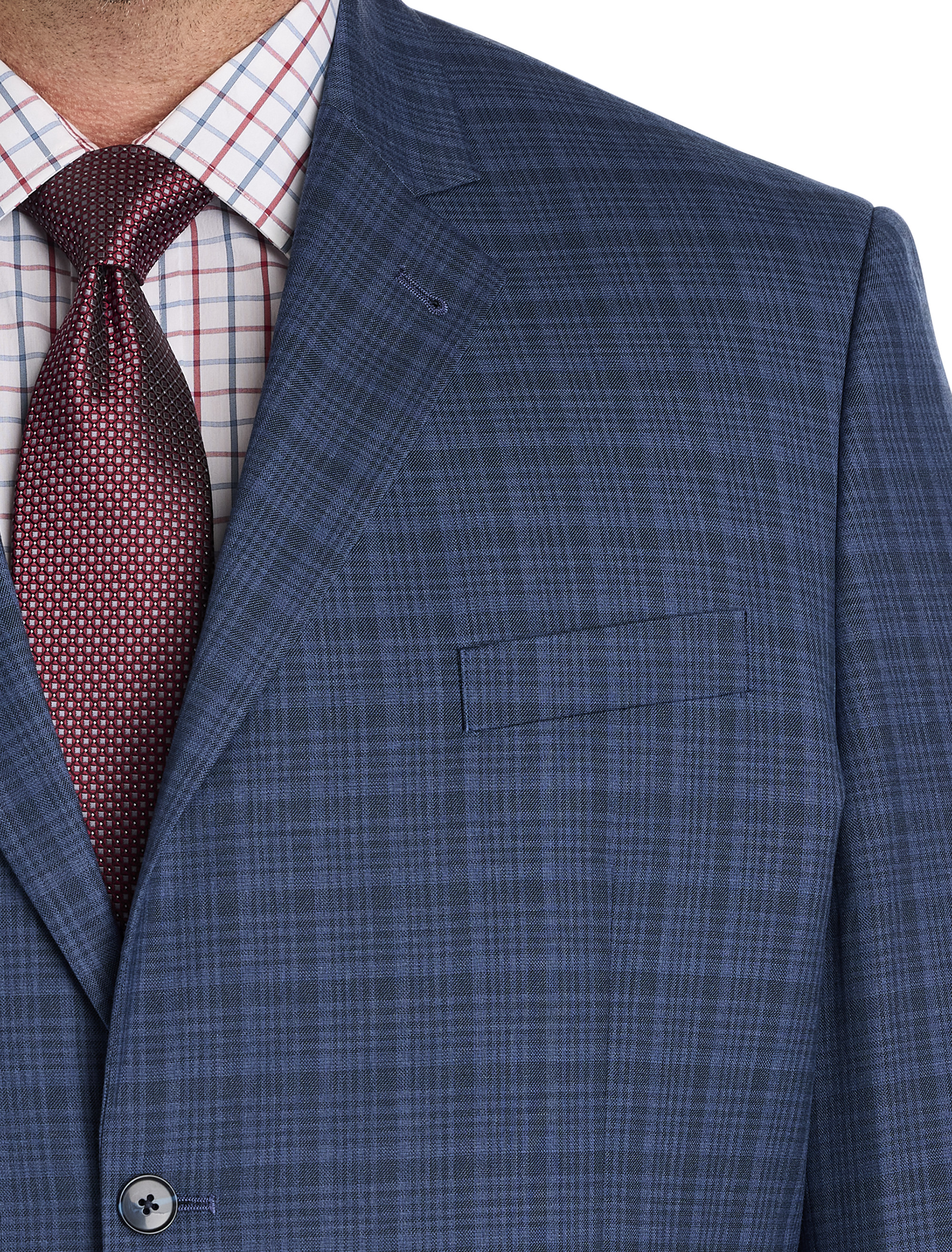 Washed Plaid Jacket-Relaxer Suit Jacket