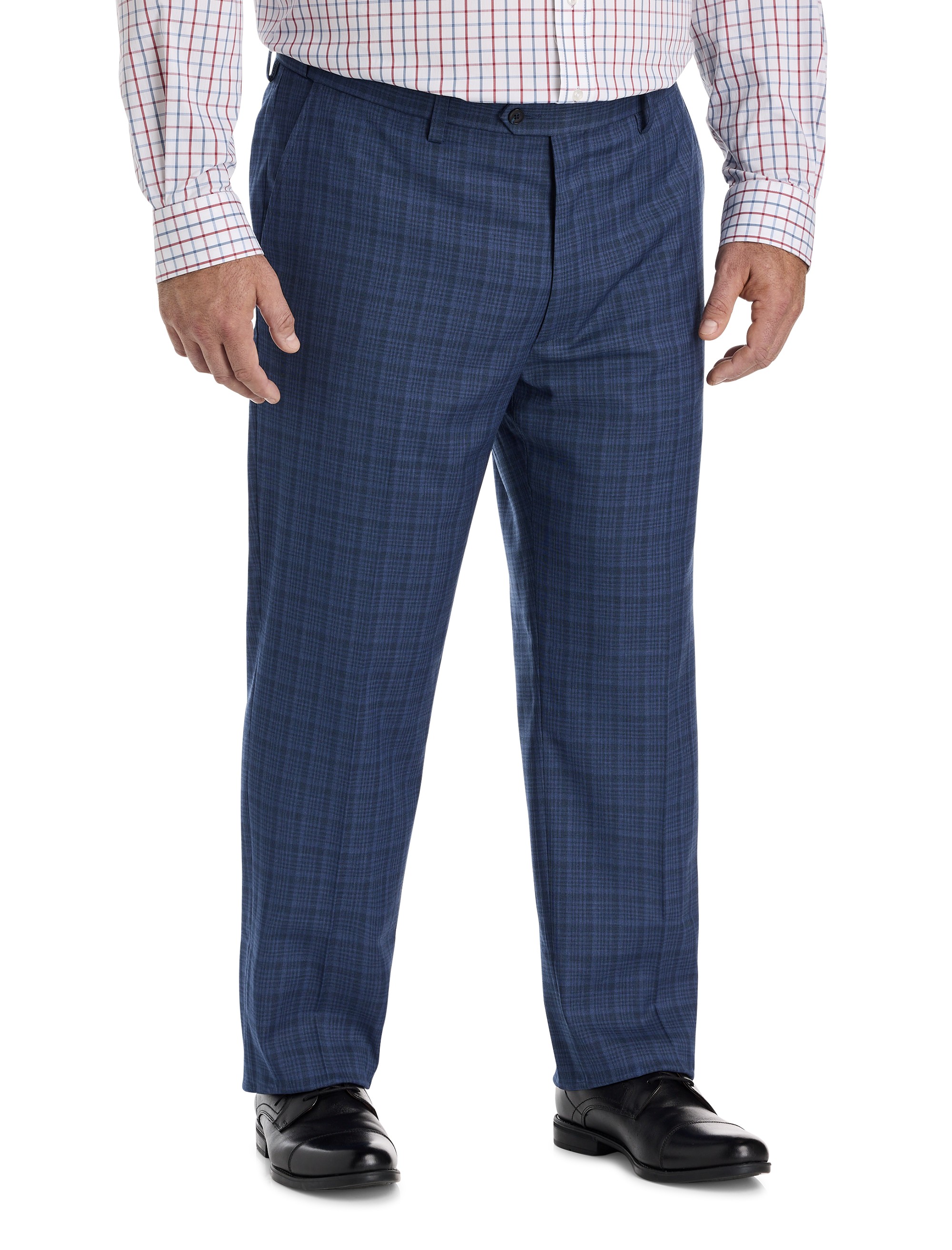 Washed Plaid Suit Pants