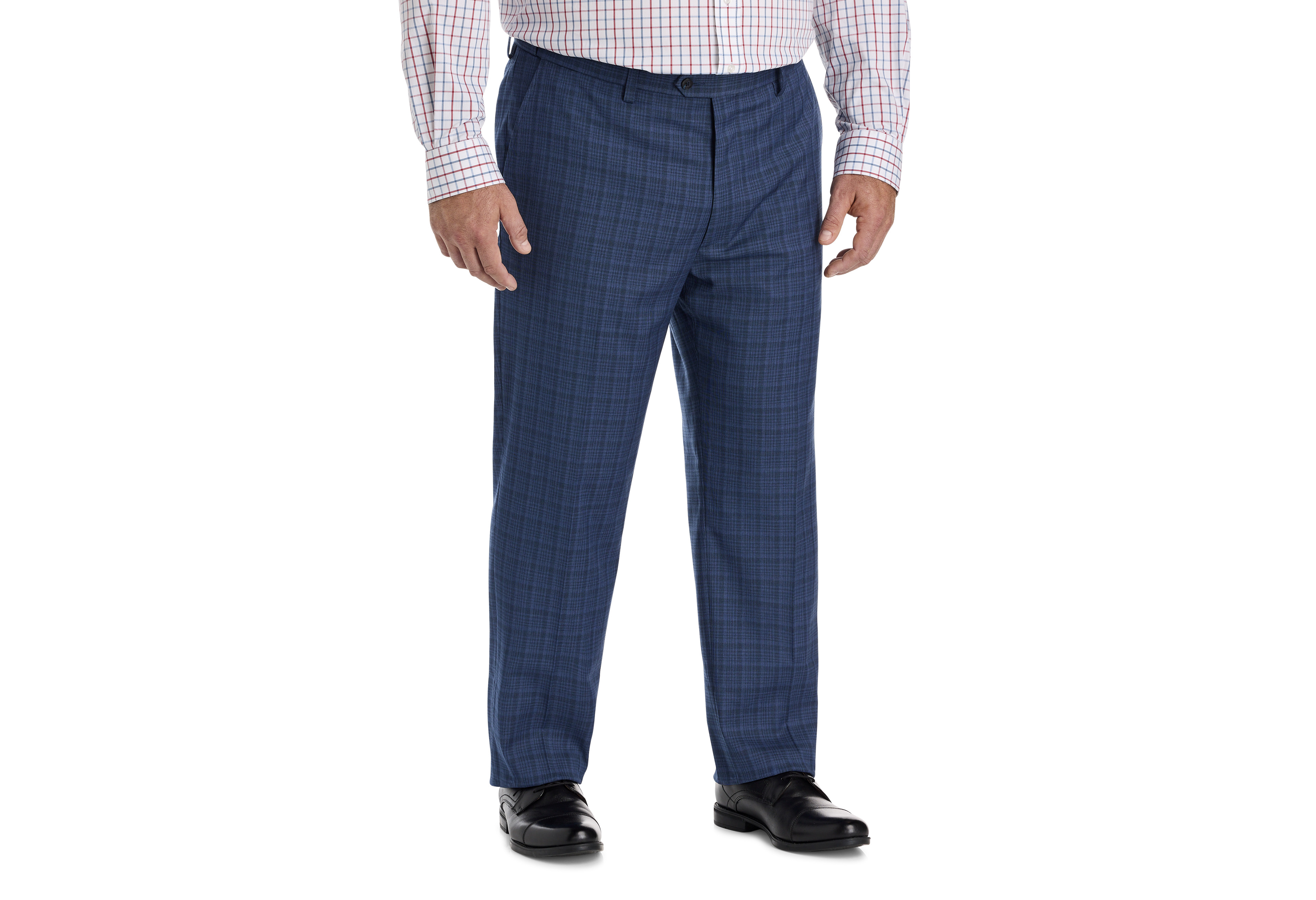 Washed Plaid Suit Pants