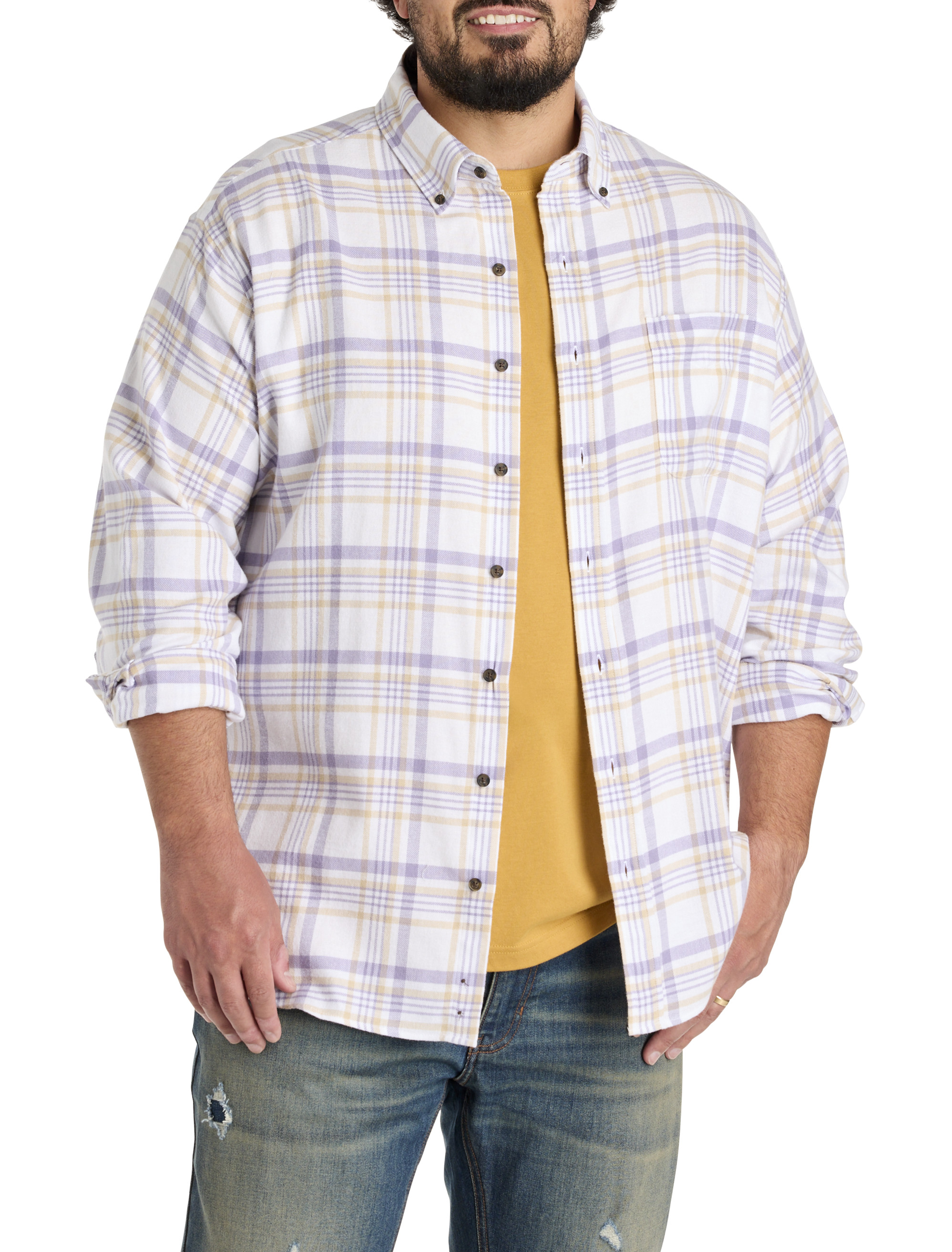 Big + Tall | Harbor Bay Plaid Flannel Sport Shirt | DXL