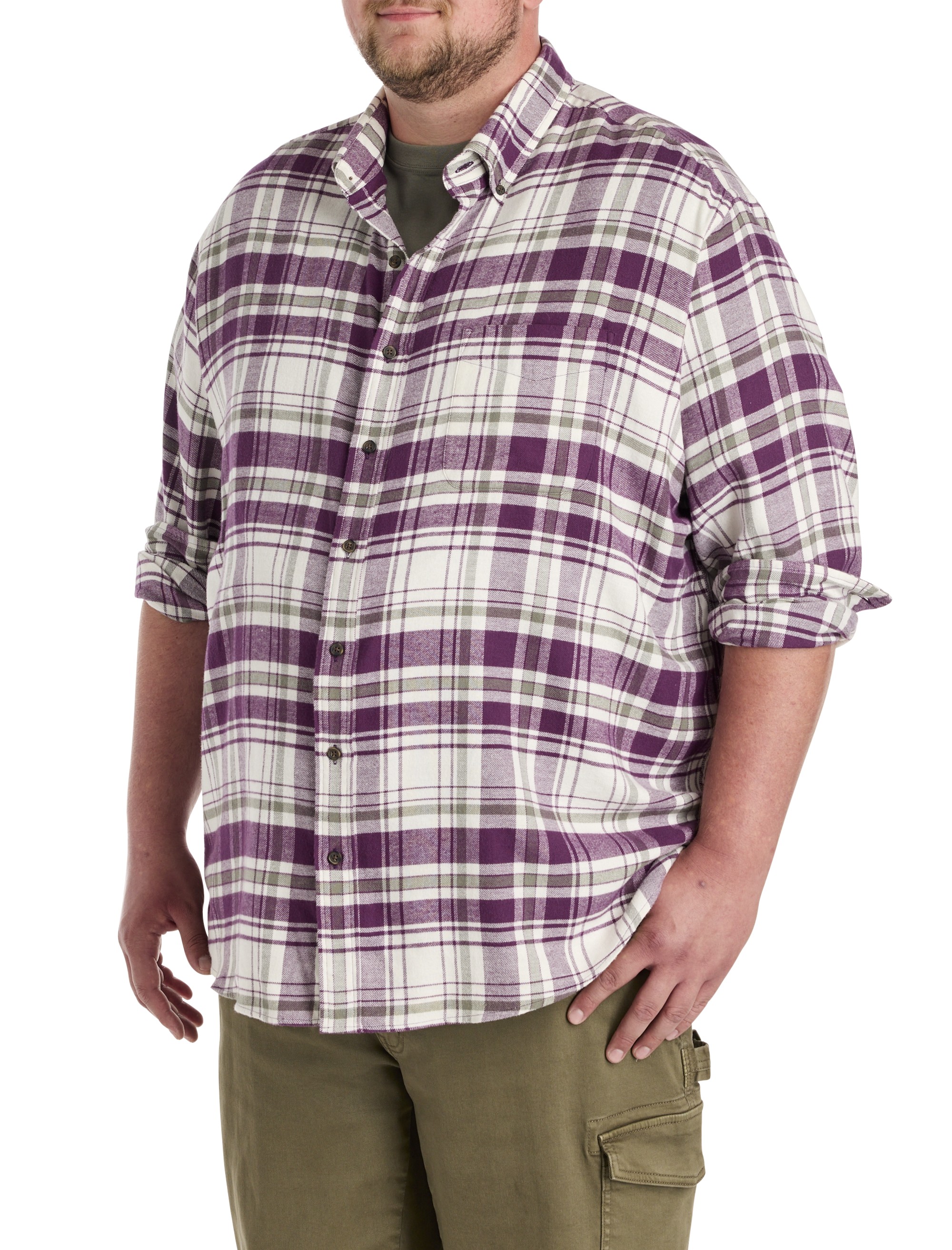 Large Plaid Flannel Sport Shirt - thumbnail 2