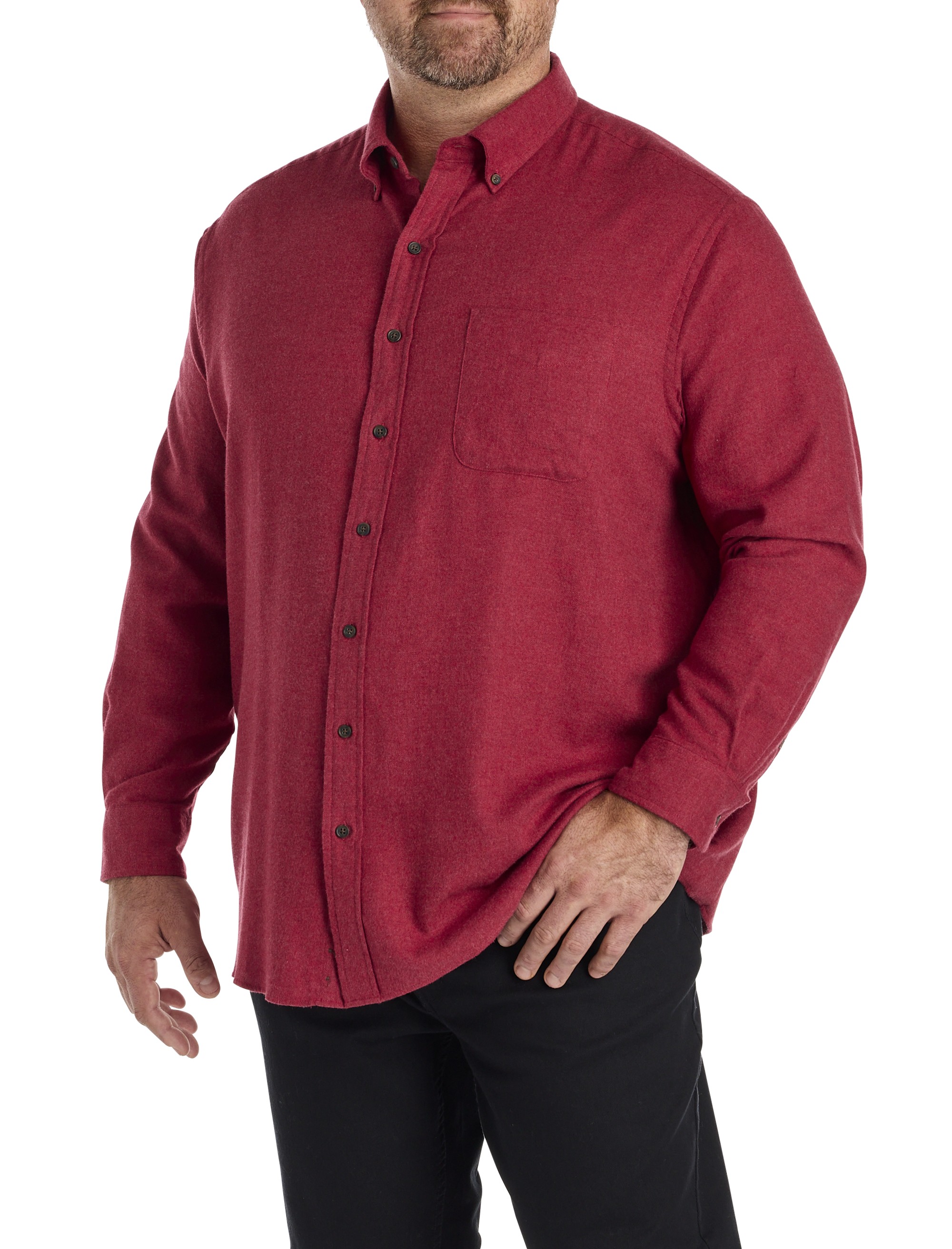 Solid Flannel Sport Shirt - thumbnail 2