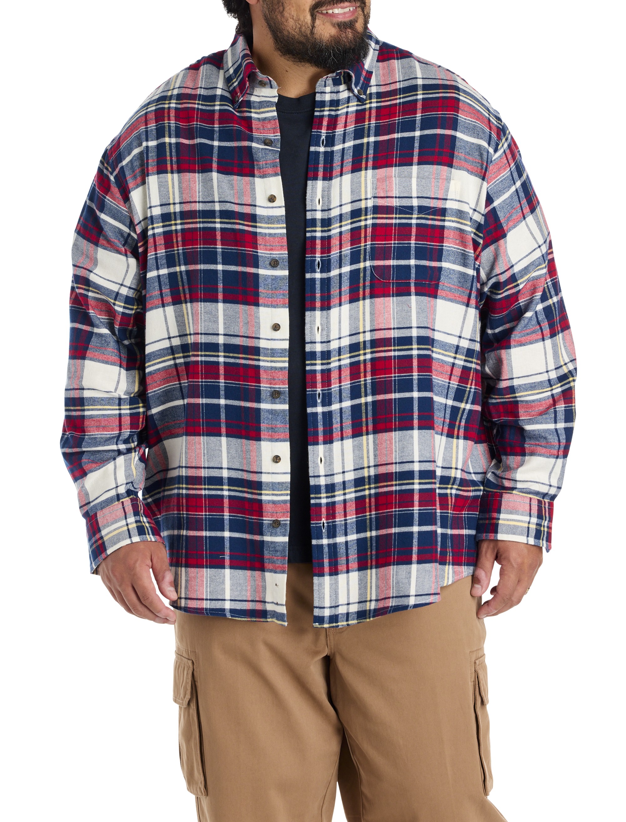 Large Plaid Flannel Sport Shirt - thumbnail 2