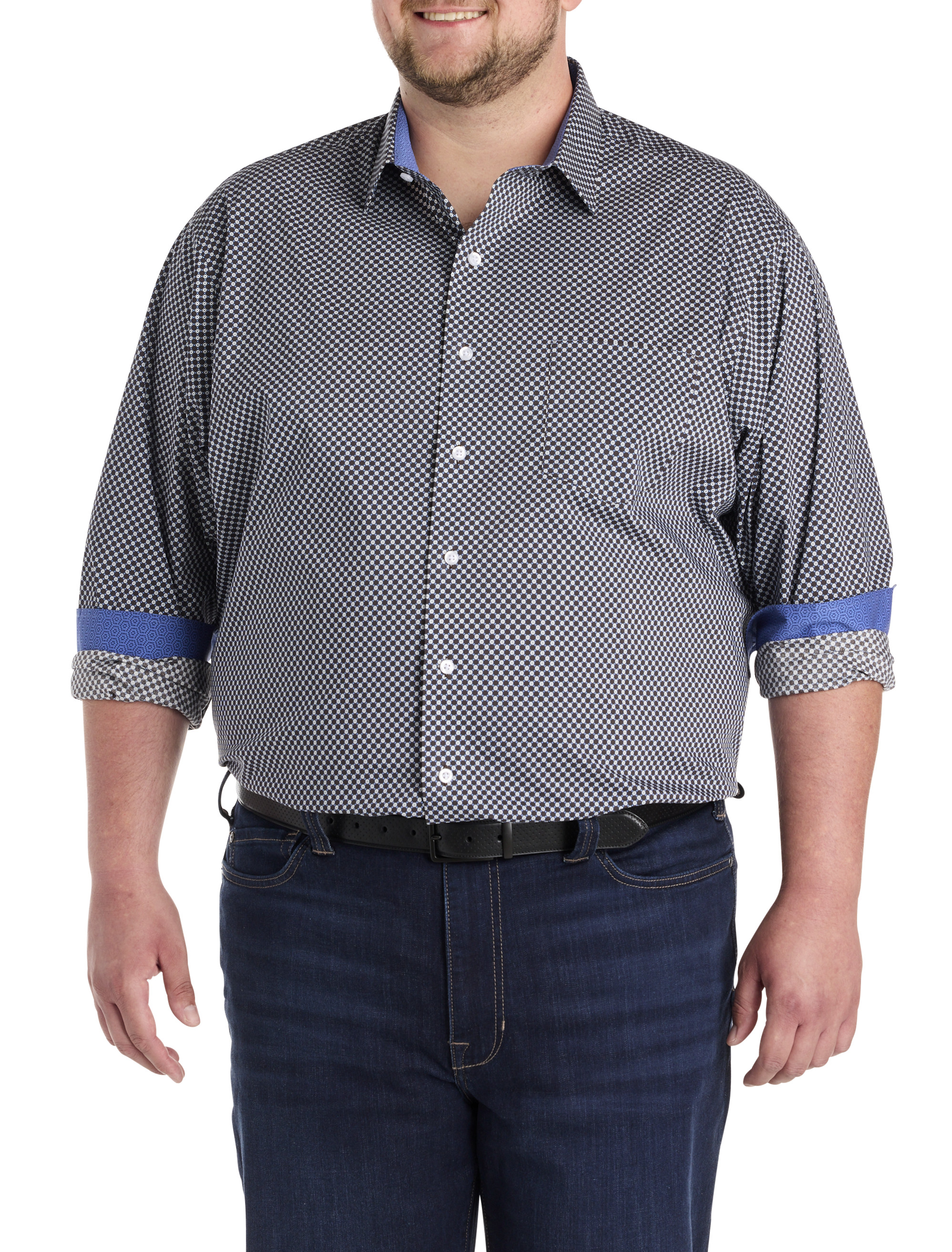 Star Patterned Performance Dress Shirt