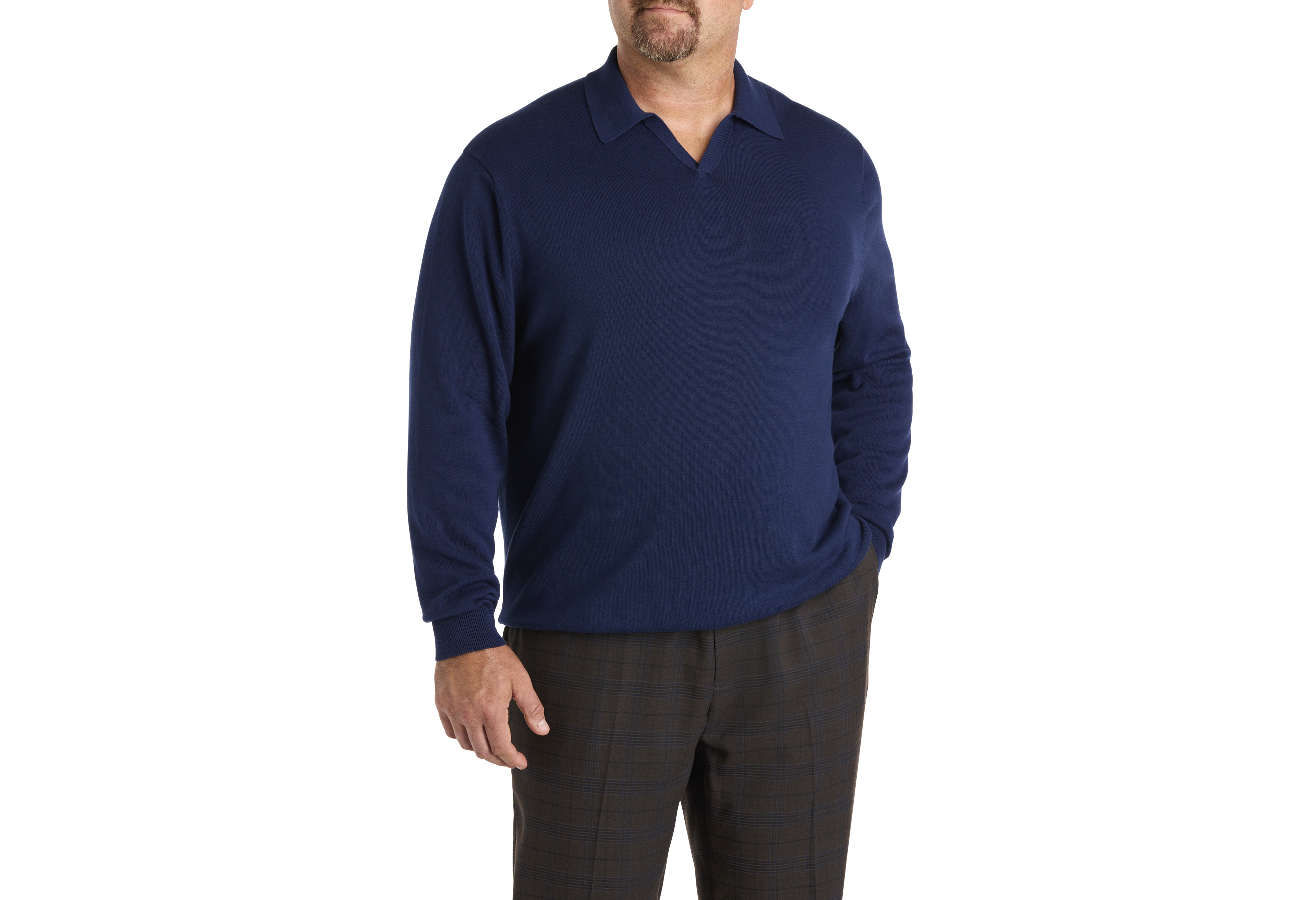 Notched Polo Sweater