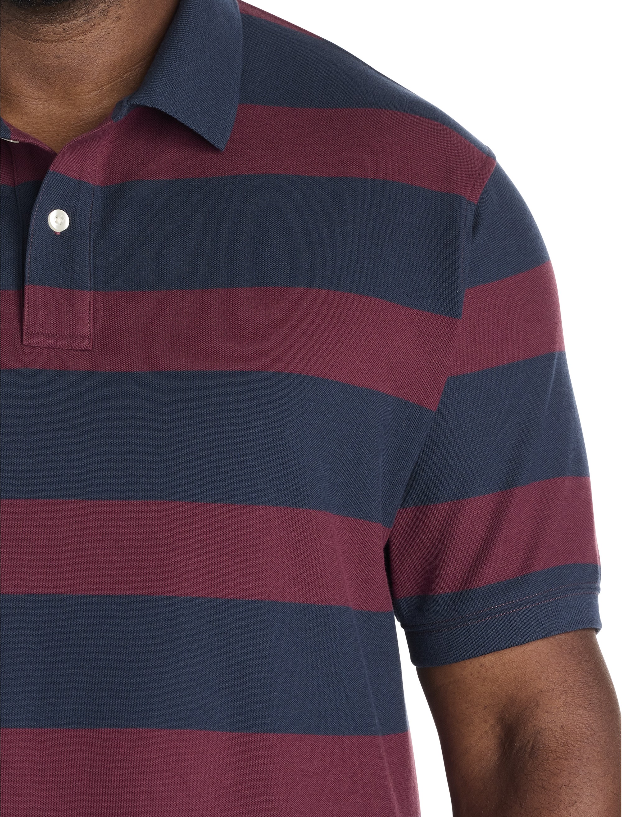 Bi-Color Striped Polo Shirt - thumbnail 2