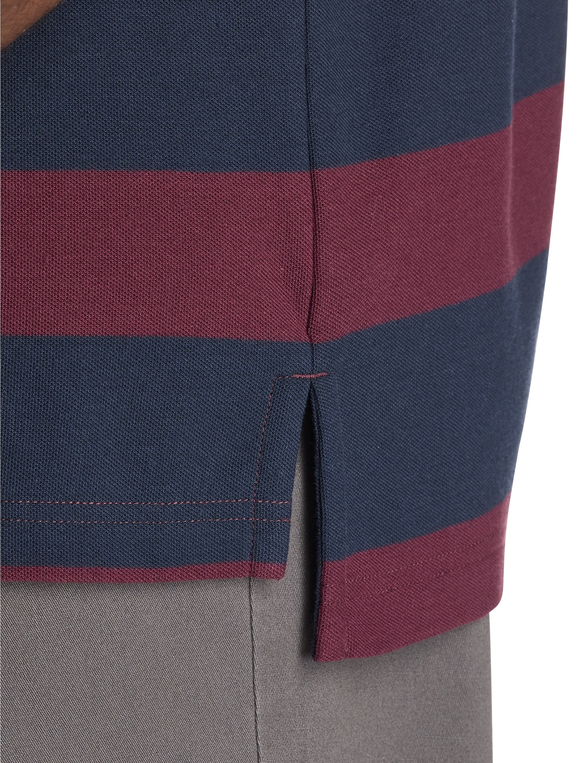 Bi-Color Striped Polo Shirt - thumbnail 3