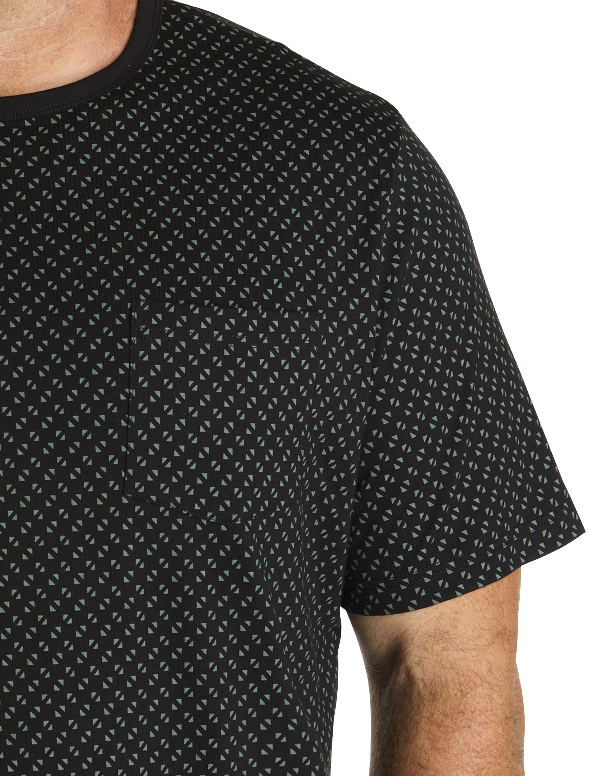 Moisture-Wicking Geometric Printed Pocket T-Shirt