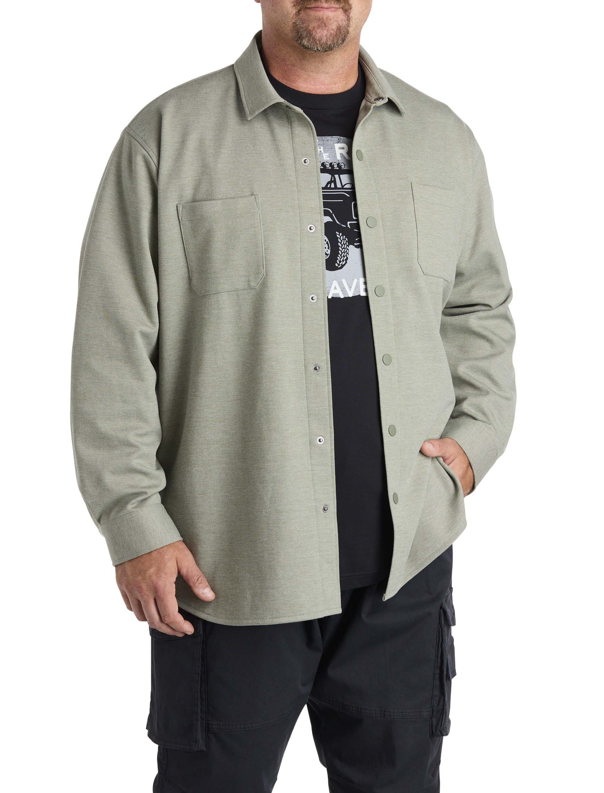 Snap-Front Shirt Jacket