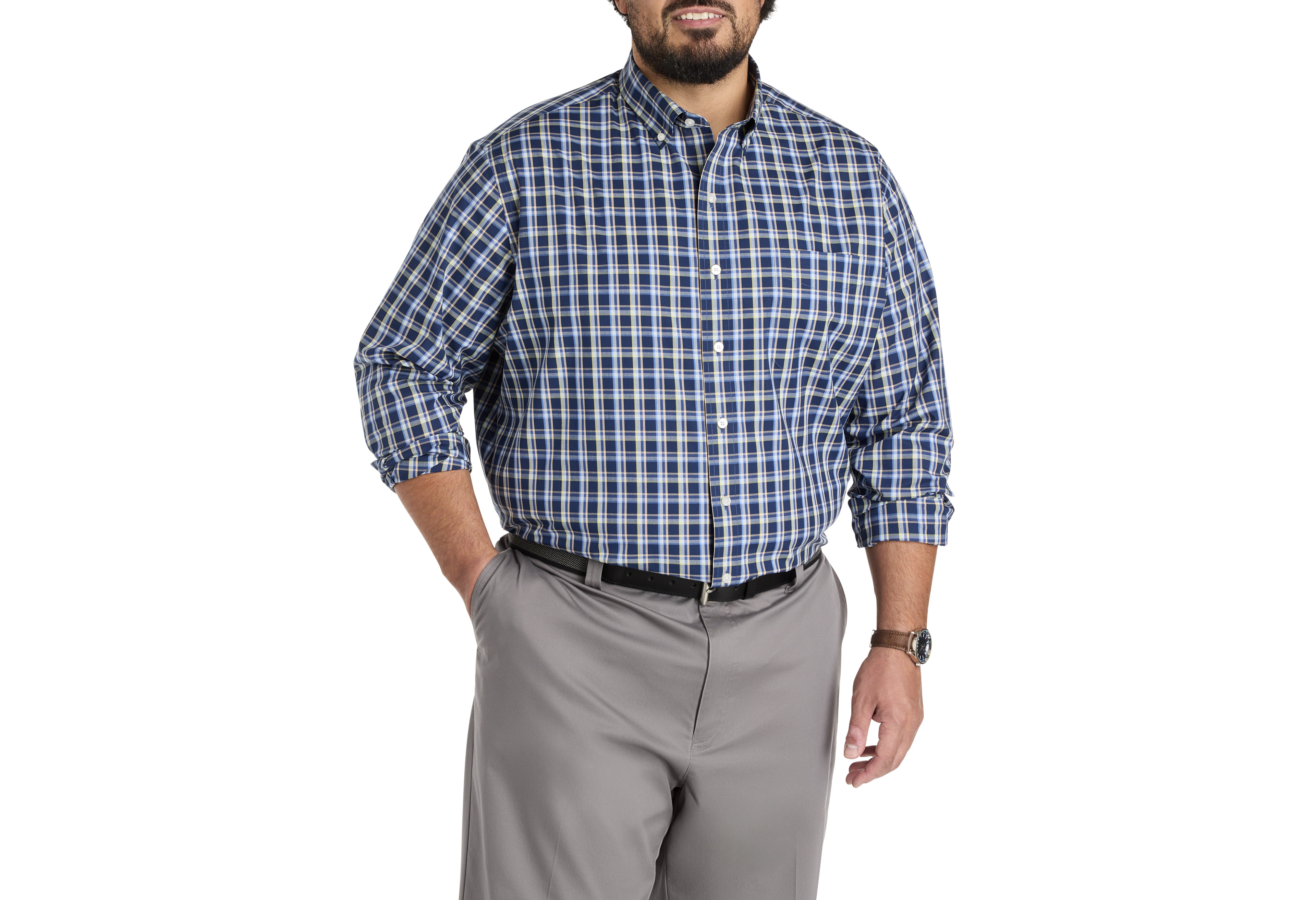 Small Plaid Performance Sport Shirt