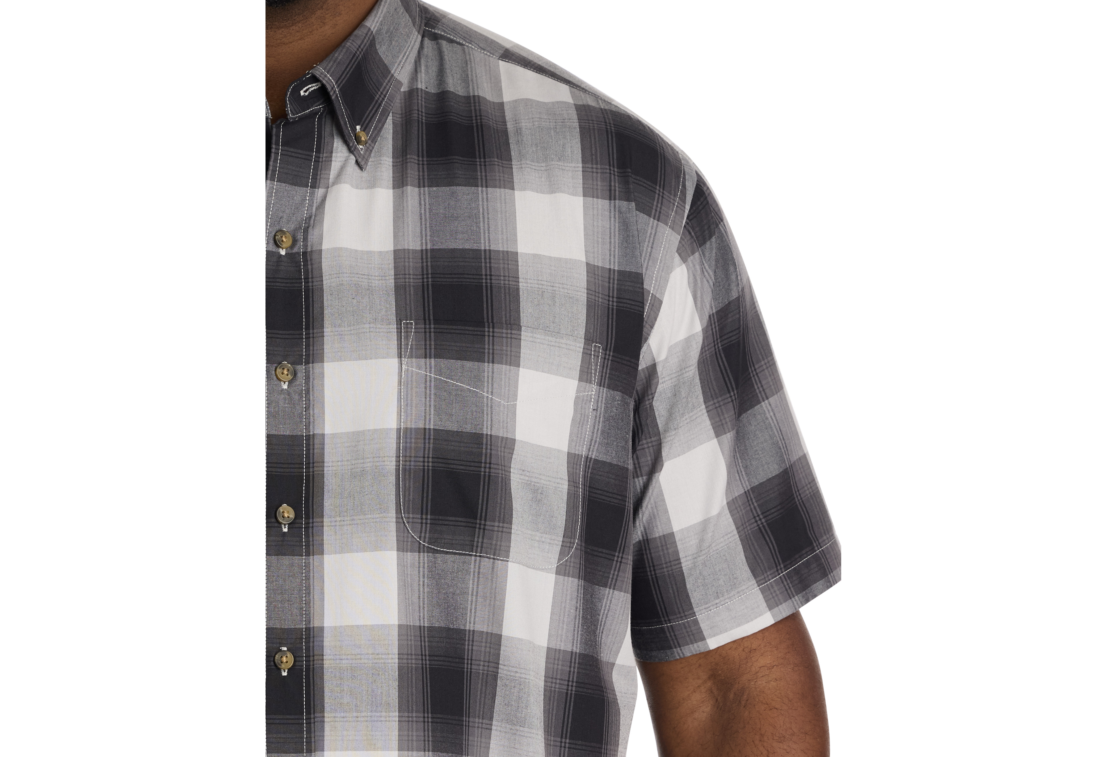 Easy-Care Large Plaid Sport Shirt