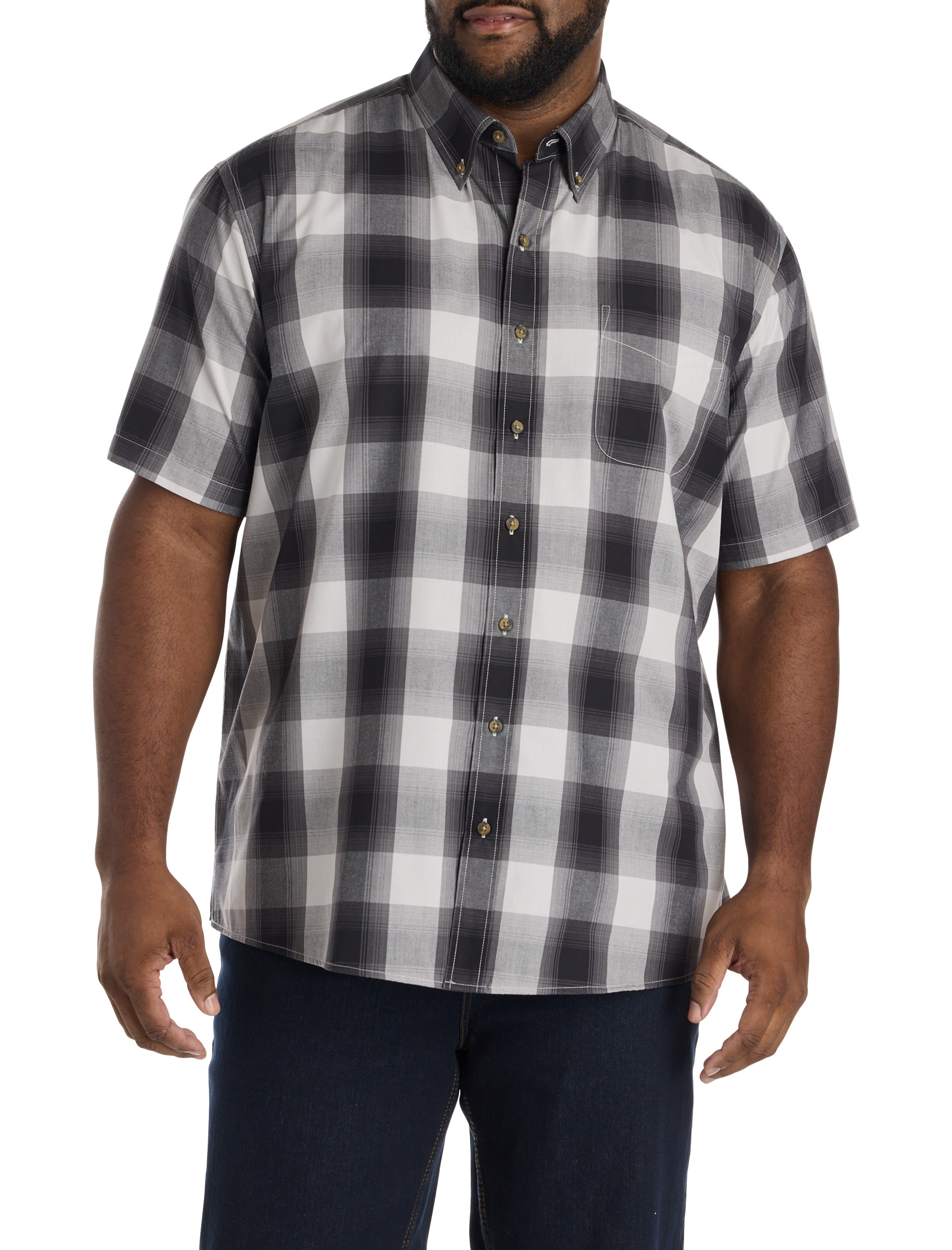 Easy-Care Large Plaid Sport Shirt