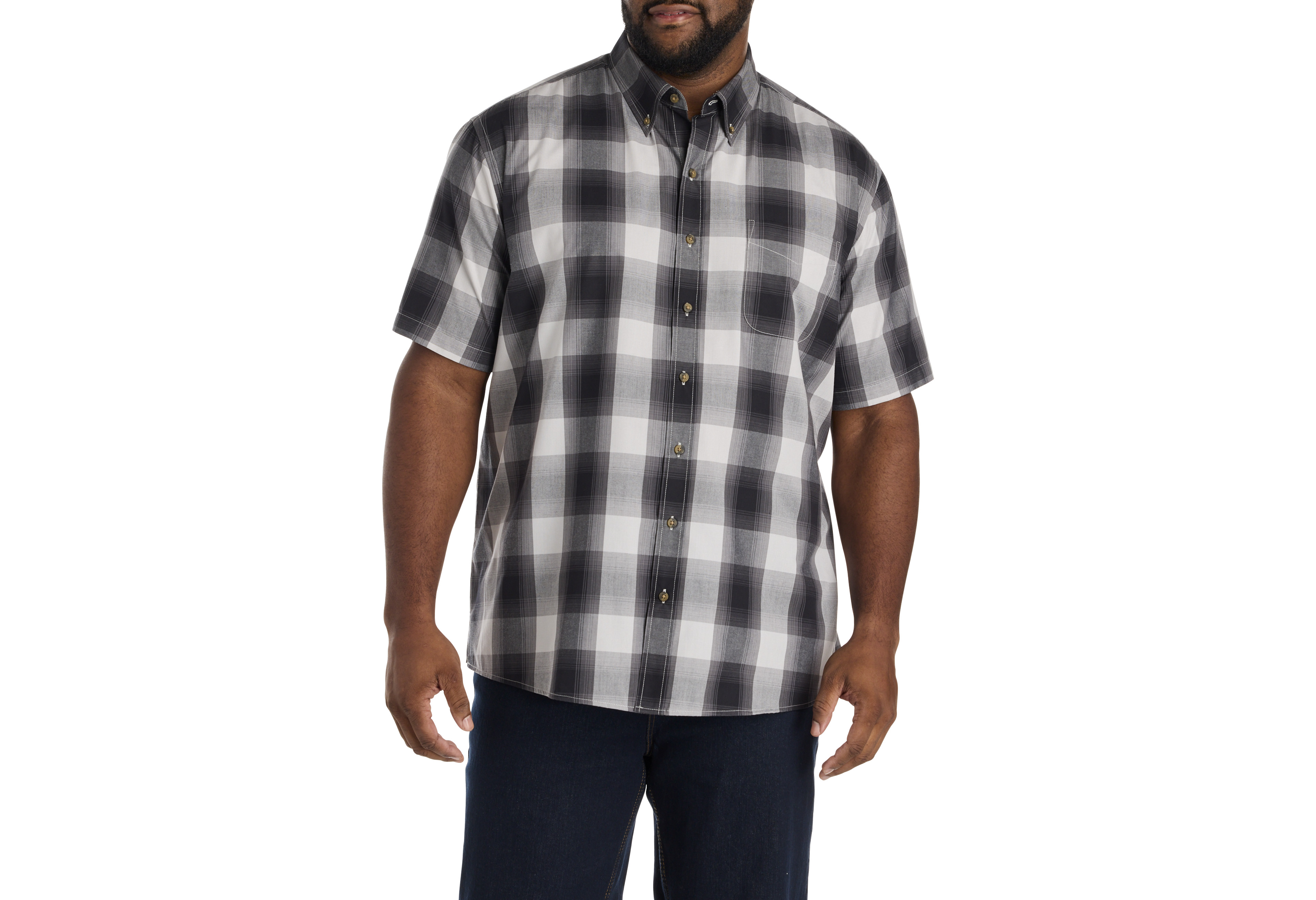 Easy-Care Large Plaid Sport Shirt