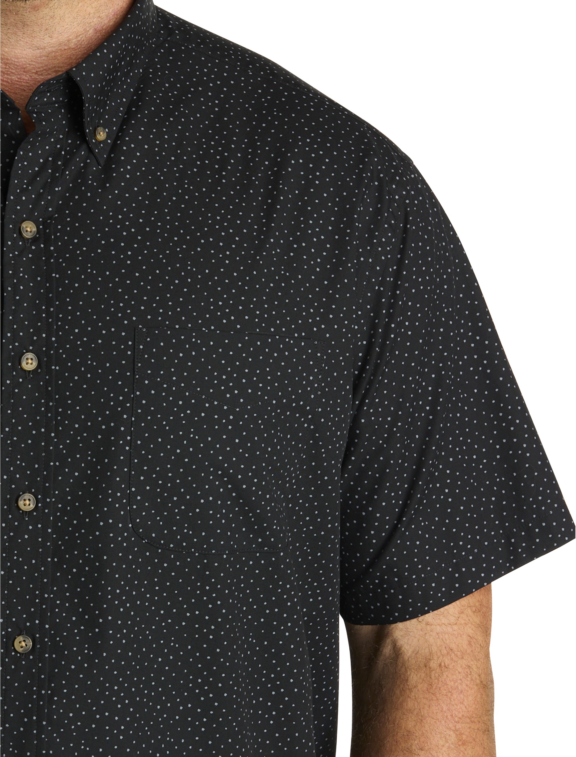 Easy-Care Pin Dot Print Sport Shirt - thumbnail 2