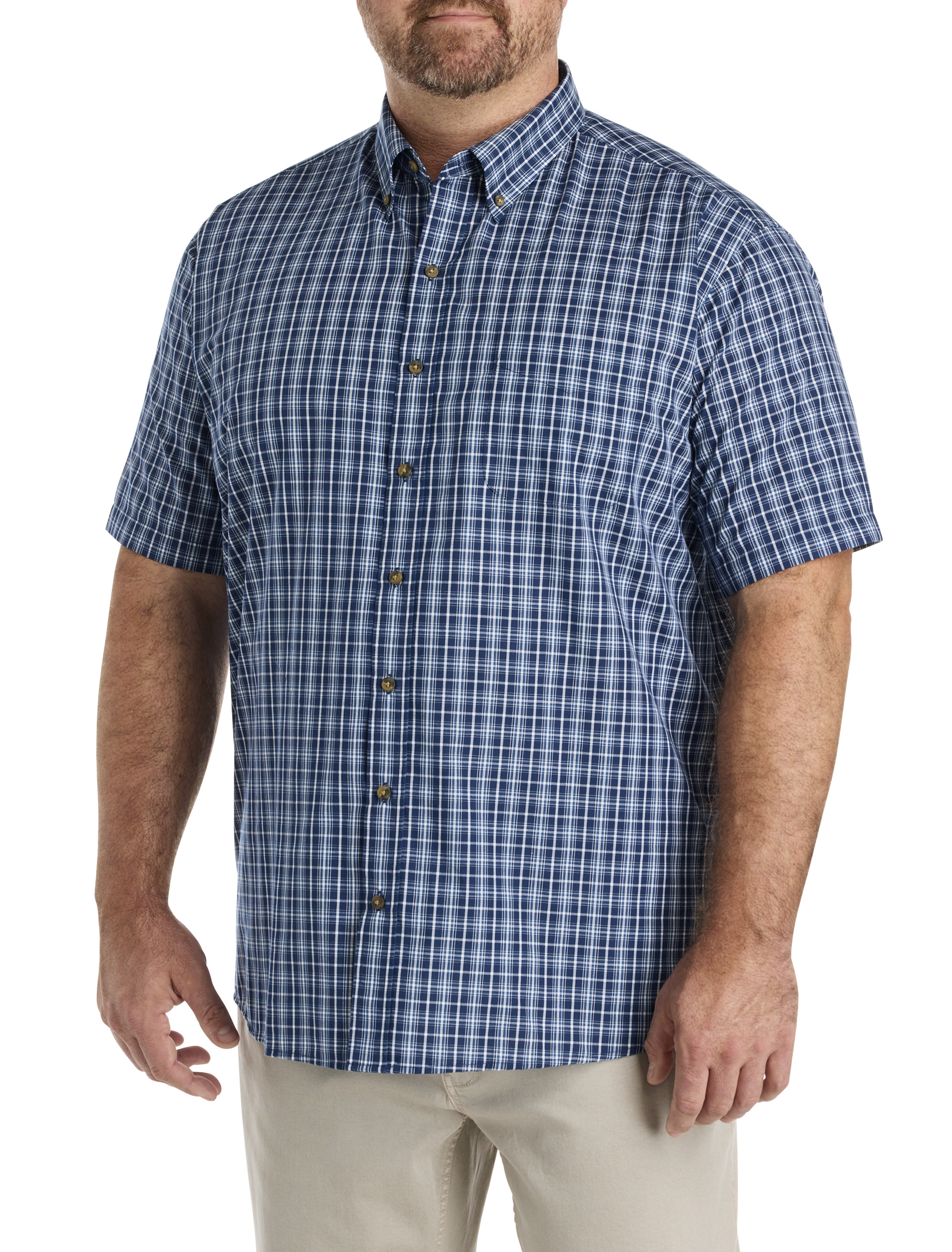 Easy-Care Medium Plaid Sport Shirt