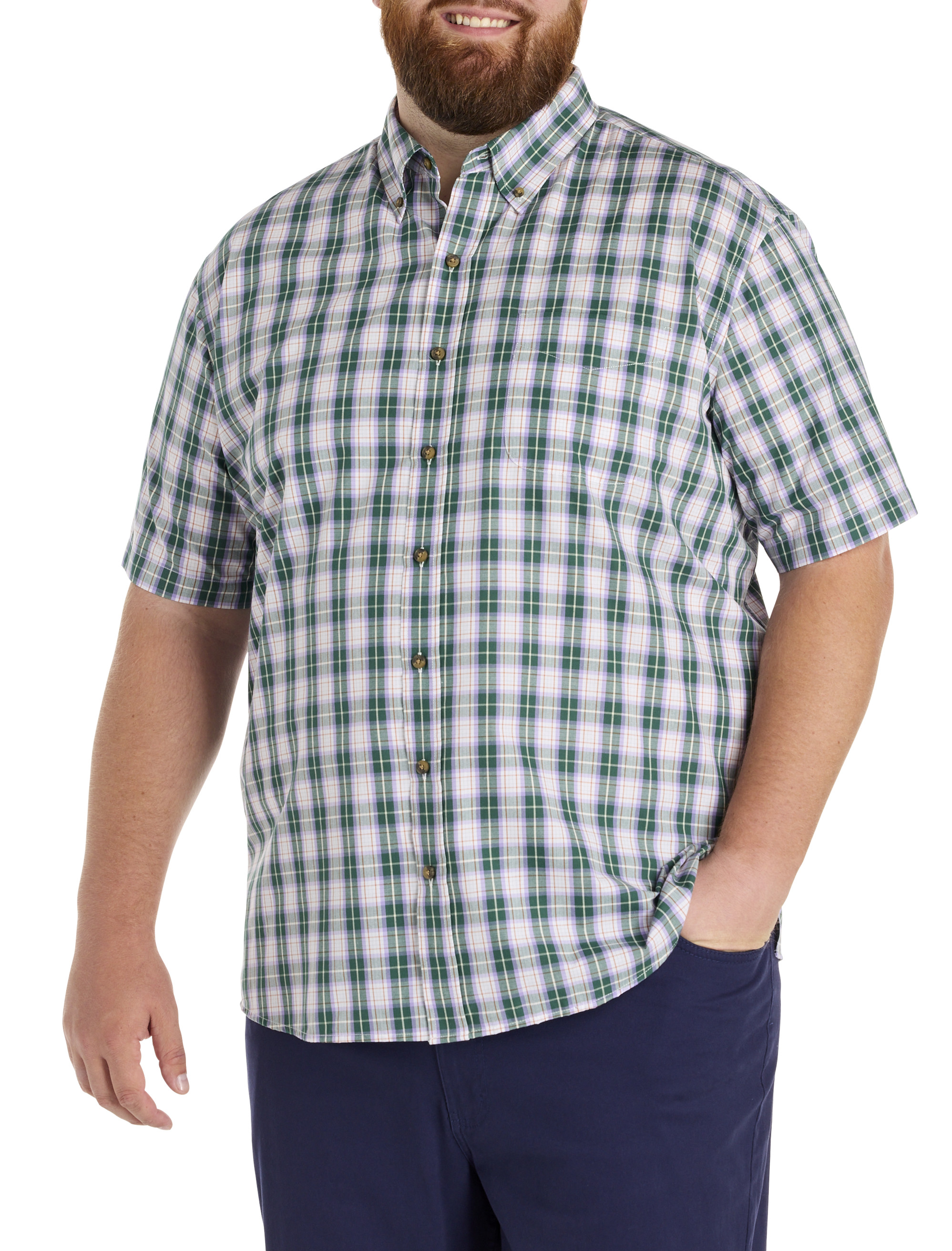 Easy-Care Medium Plaid Sport Shirt