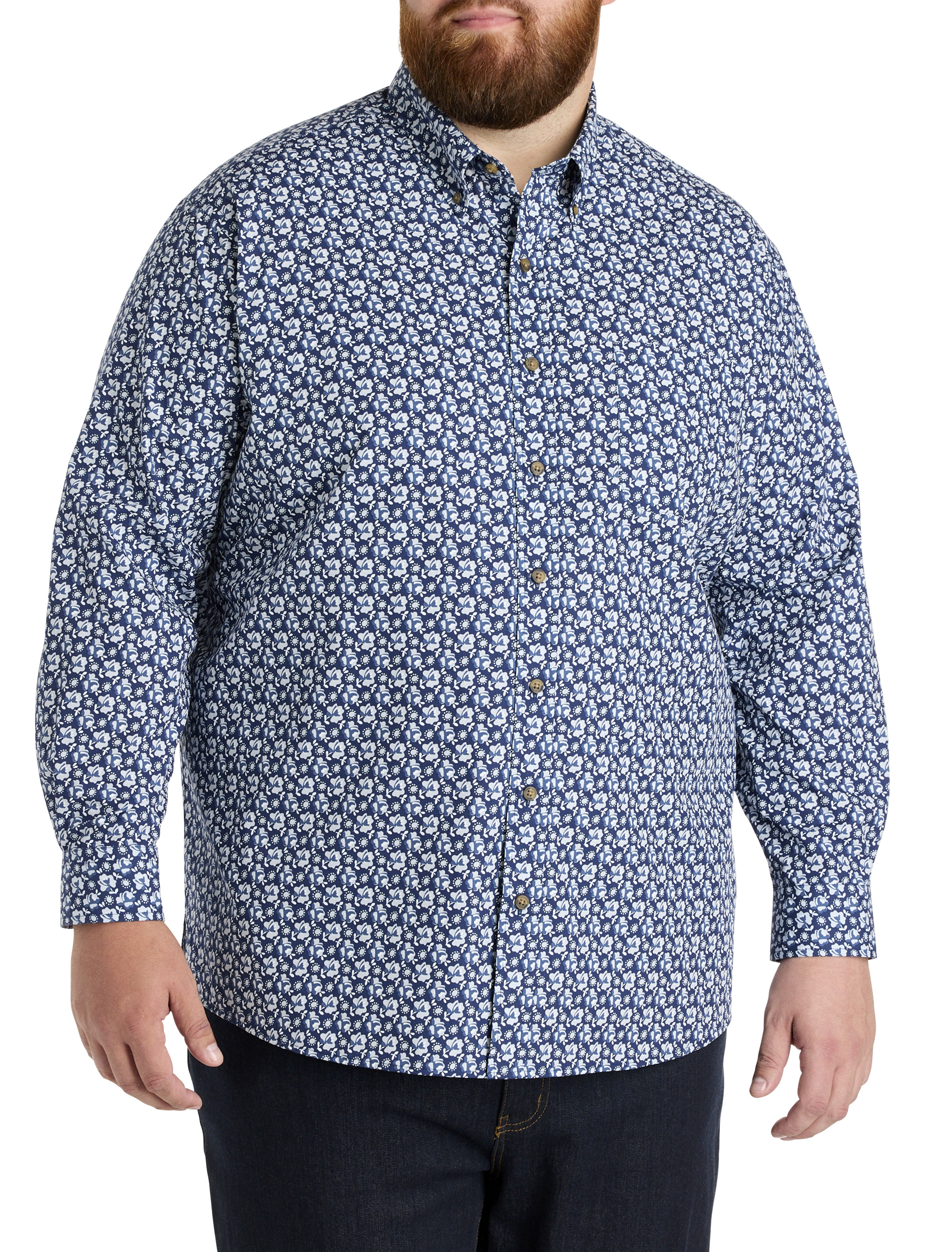 Easy-Care Floral Print Sport Shirt