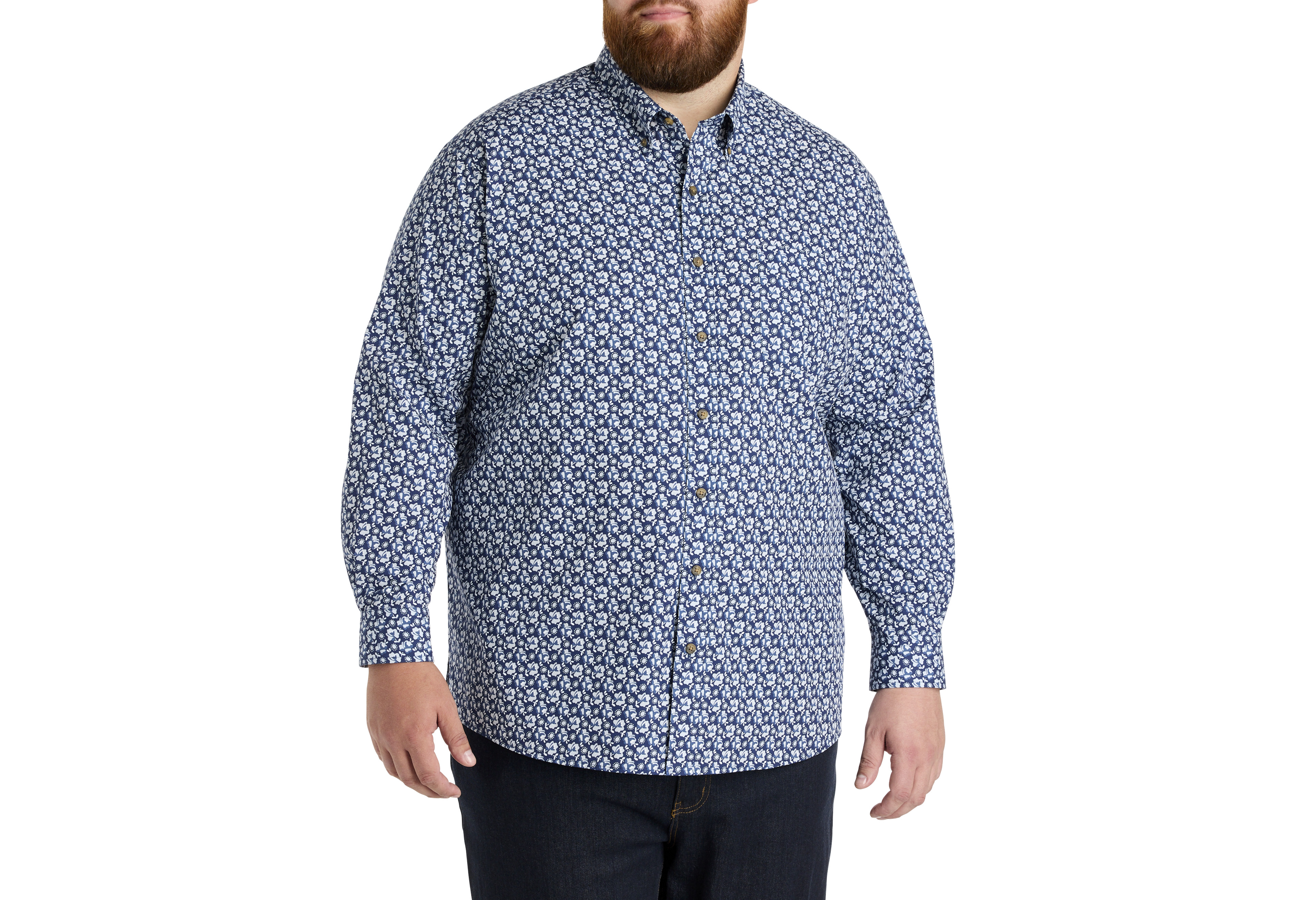 Easy-Care Floral Print Sport Shirt