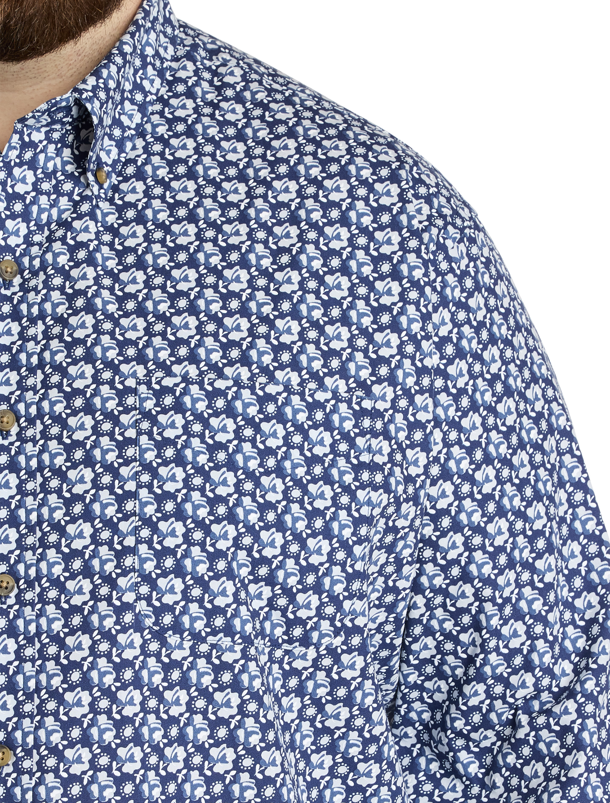 Easy-Care Floral Print Sport Shirt