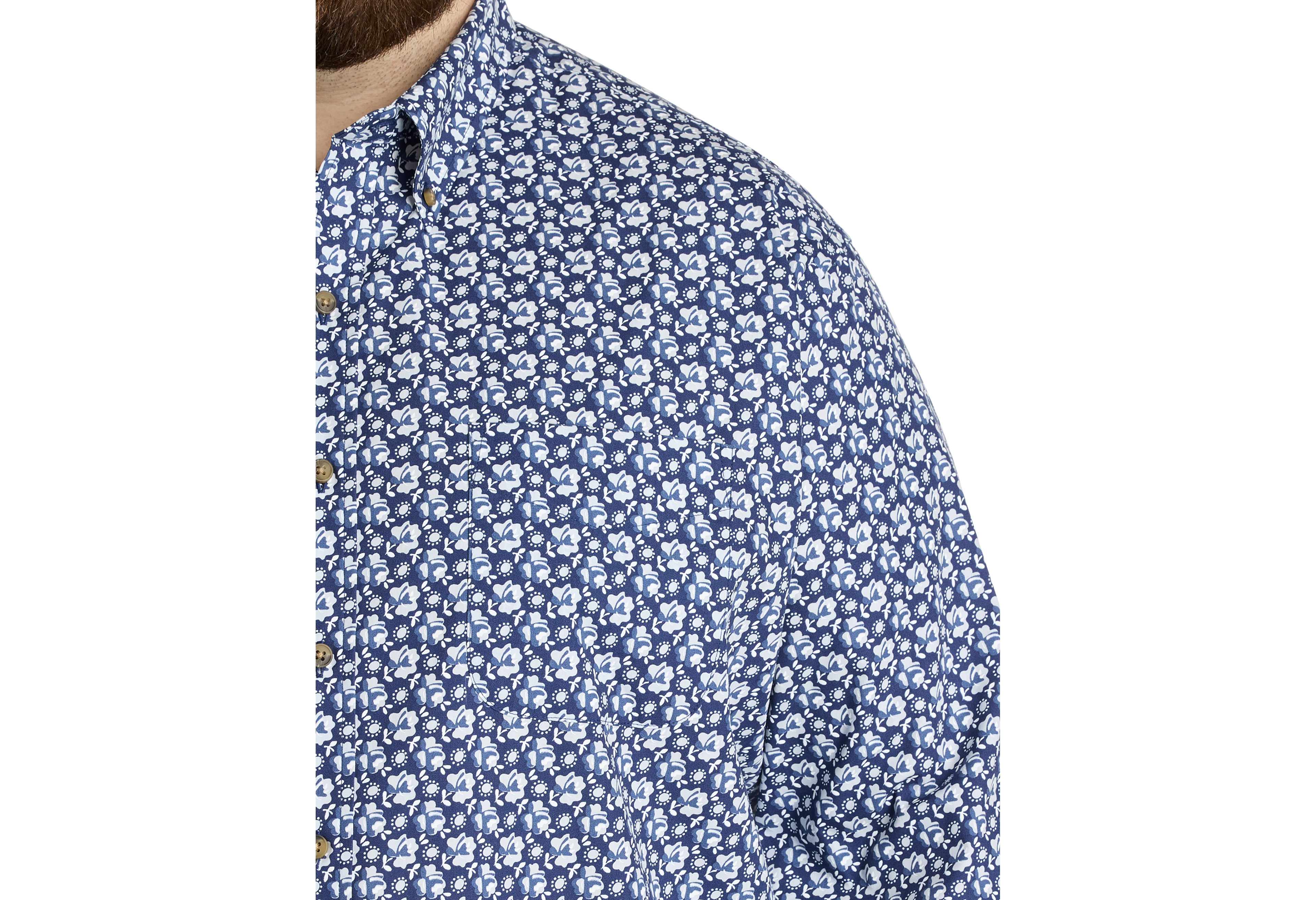 Easy-Care Floral Print Sport Shirt
