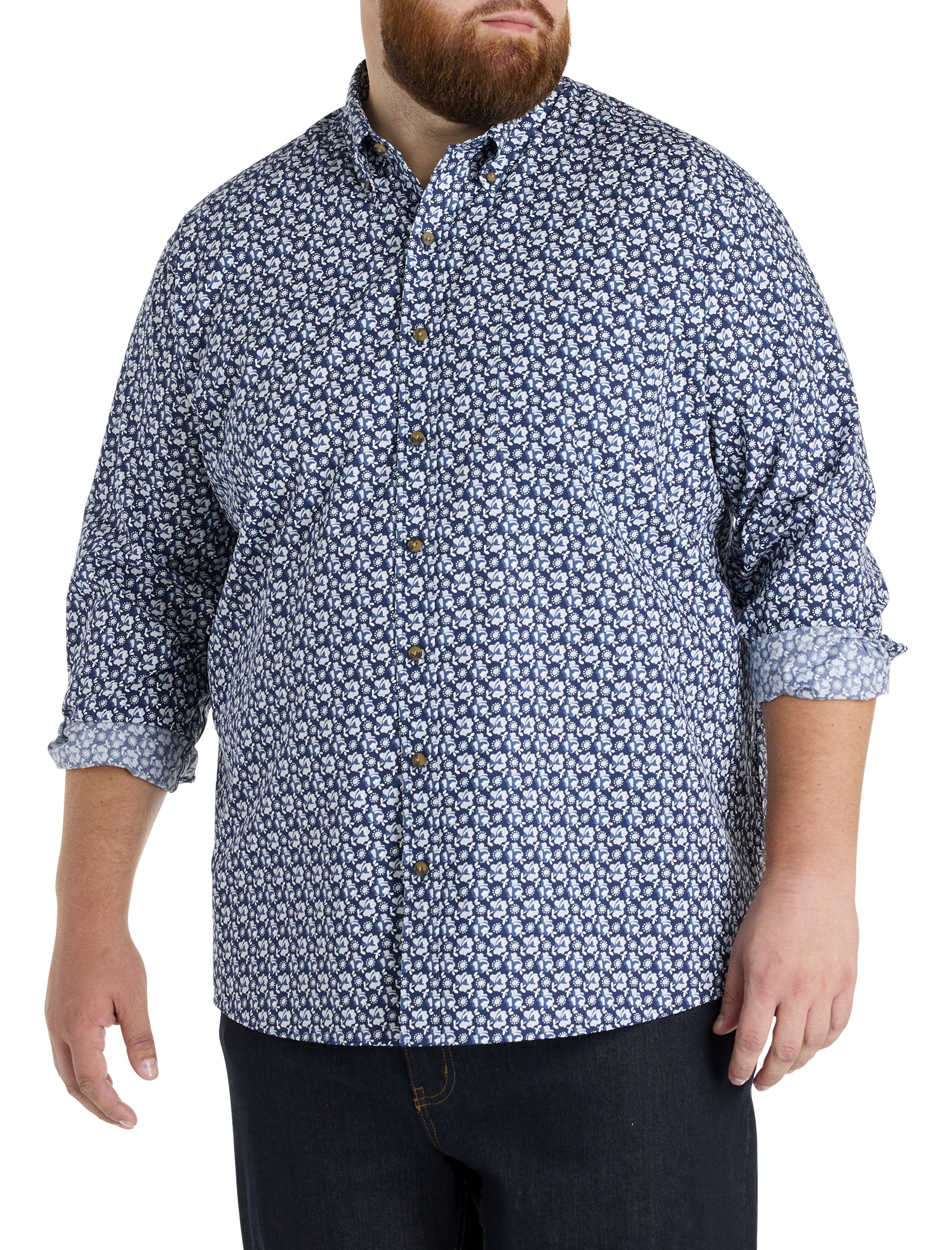 Easy-Care Floral Print Sport Shirt