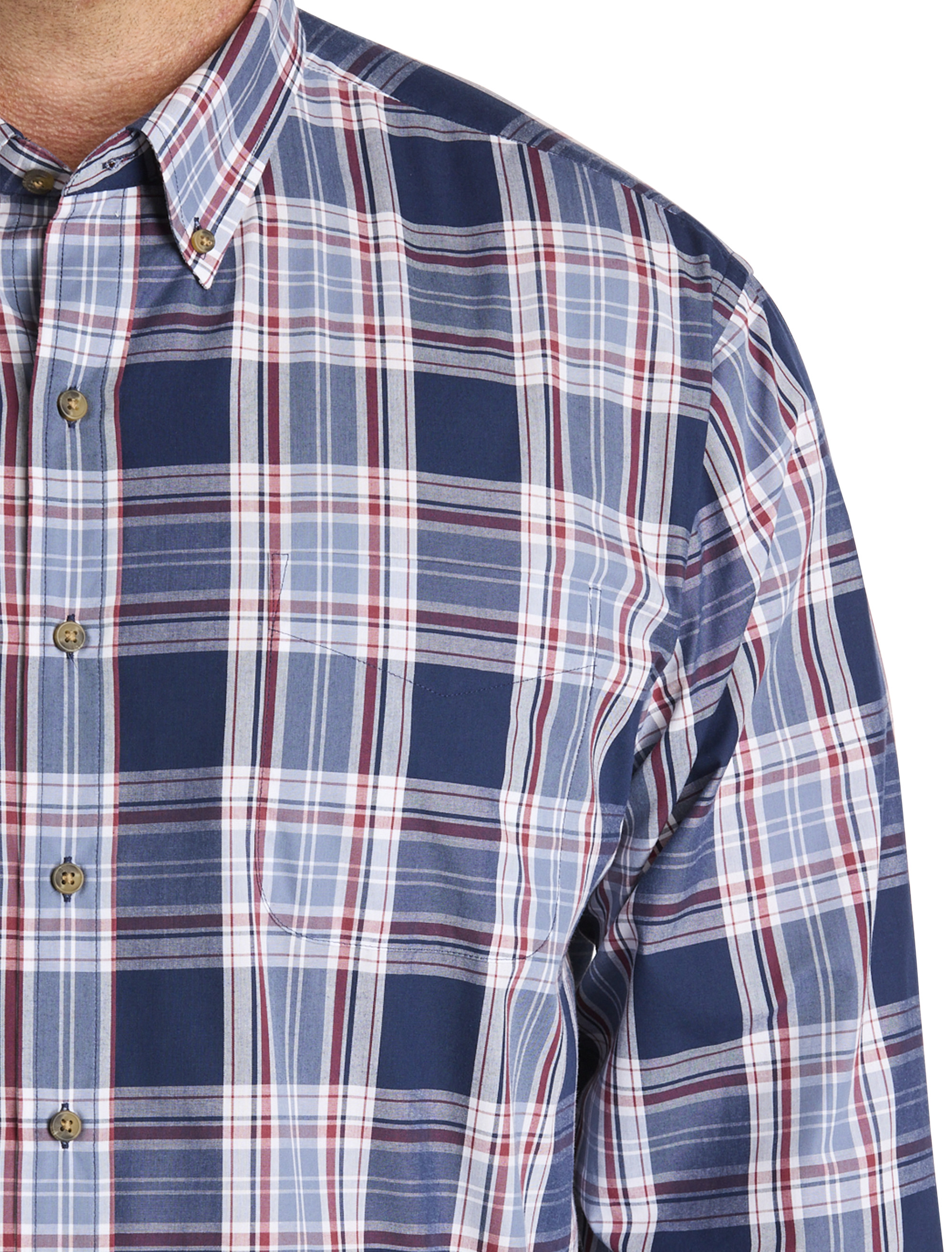 Easy-Care Large Plaid Sport Shirt