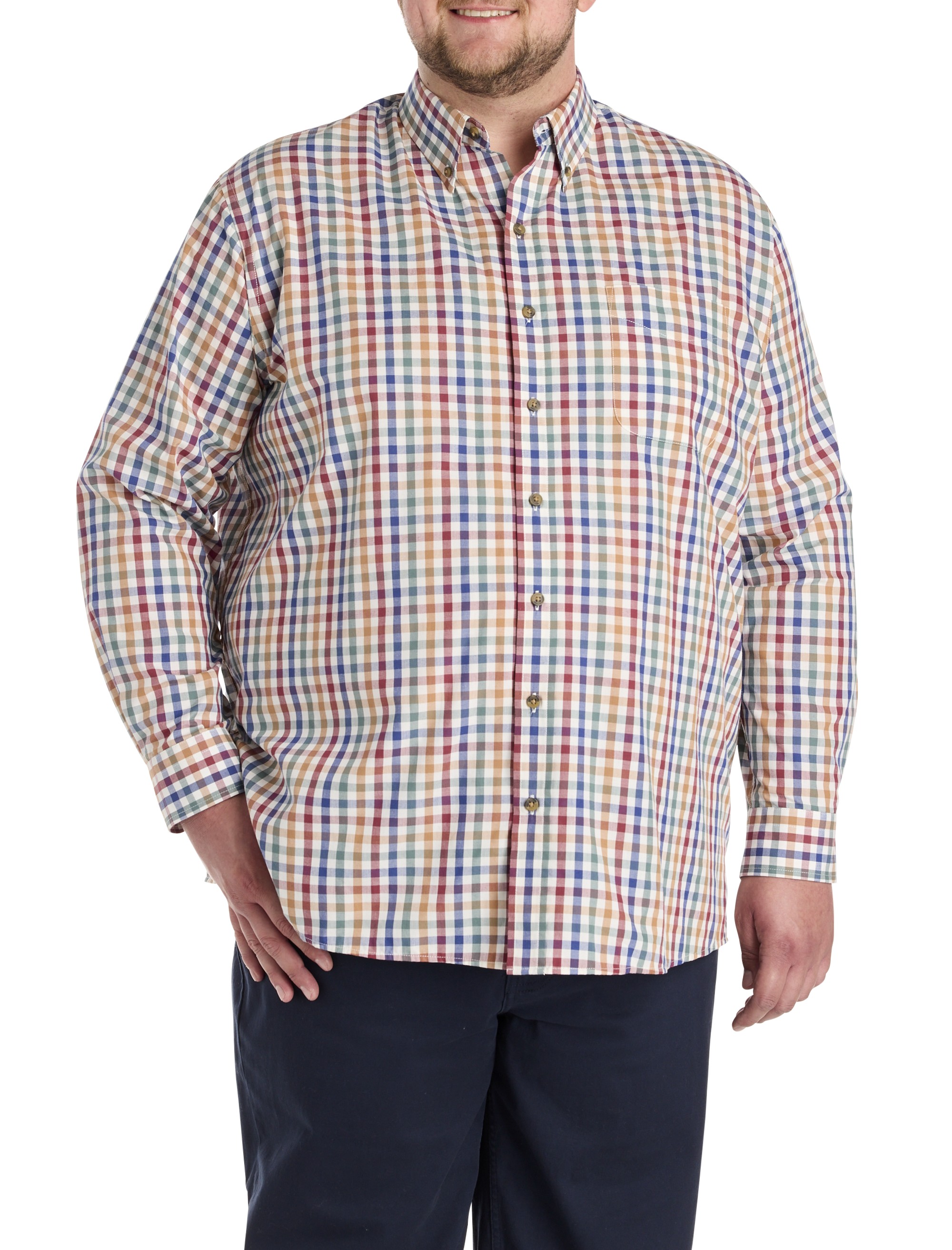 Easy-Care Small Plaid Sport Shirt - thumbnail 2