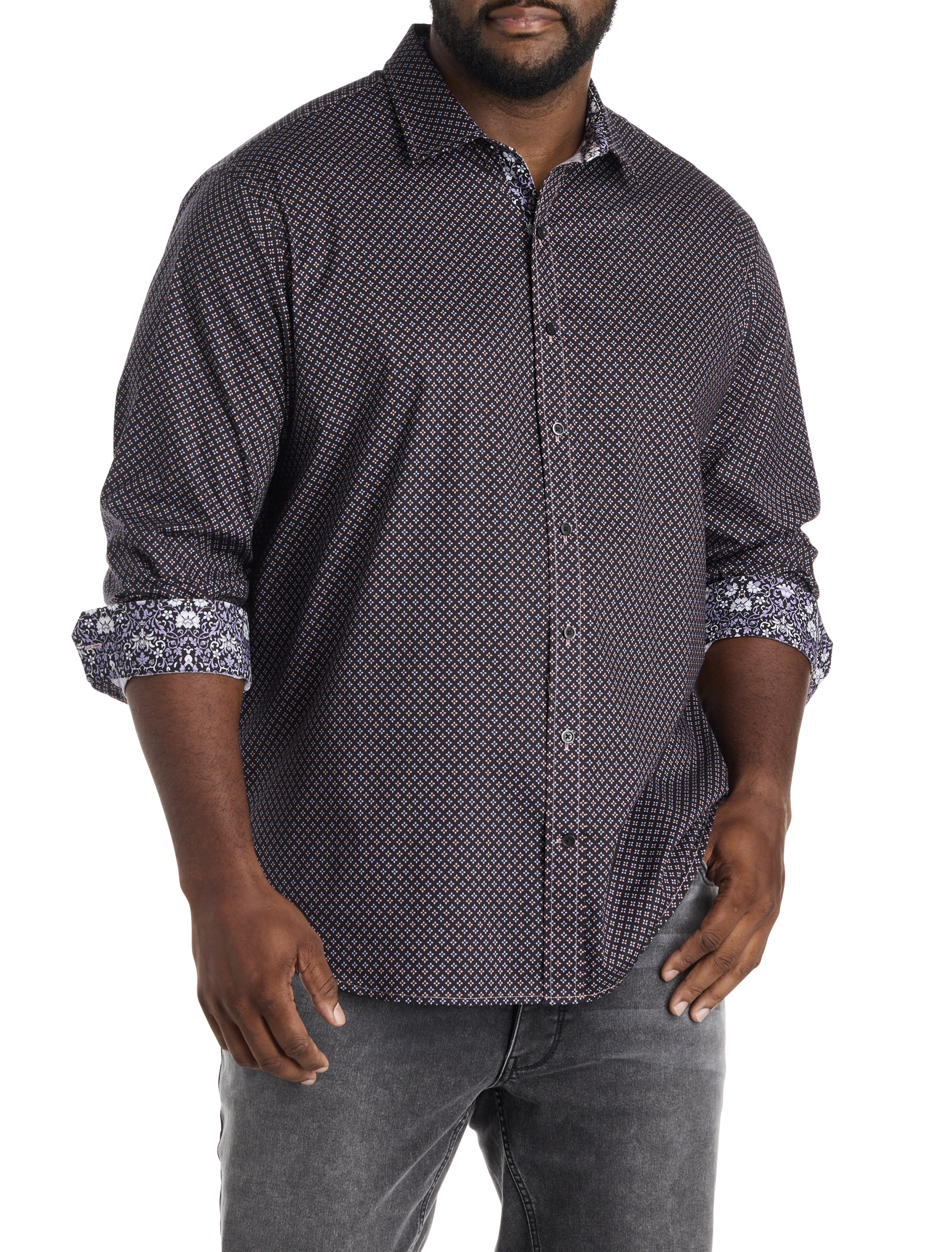 Big + Tall | Synrgy Micro Diamond Print Sport Shirt | DXL