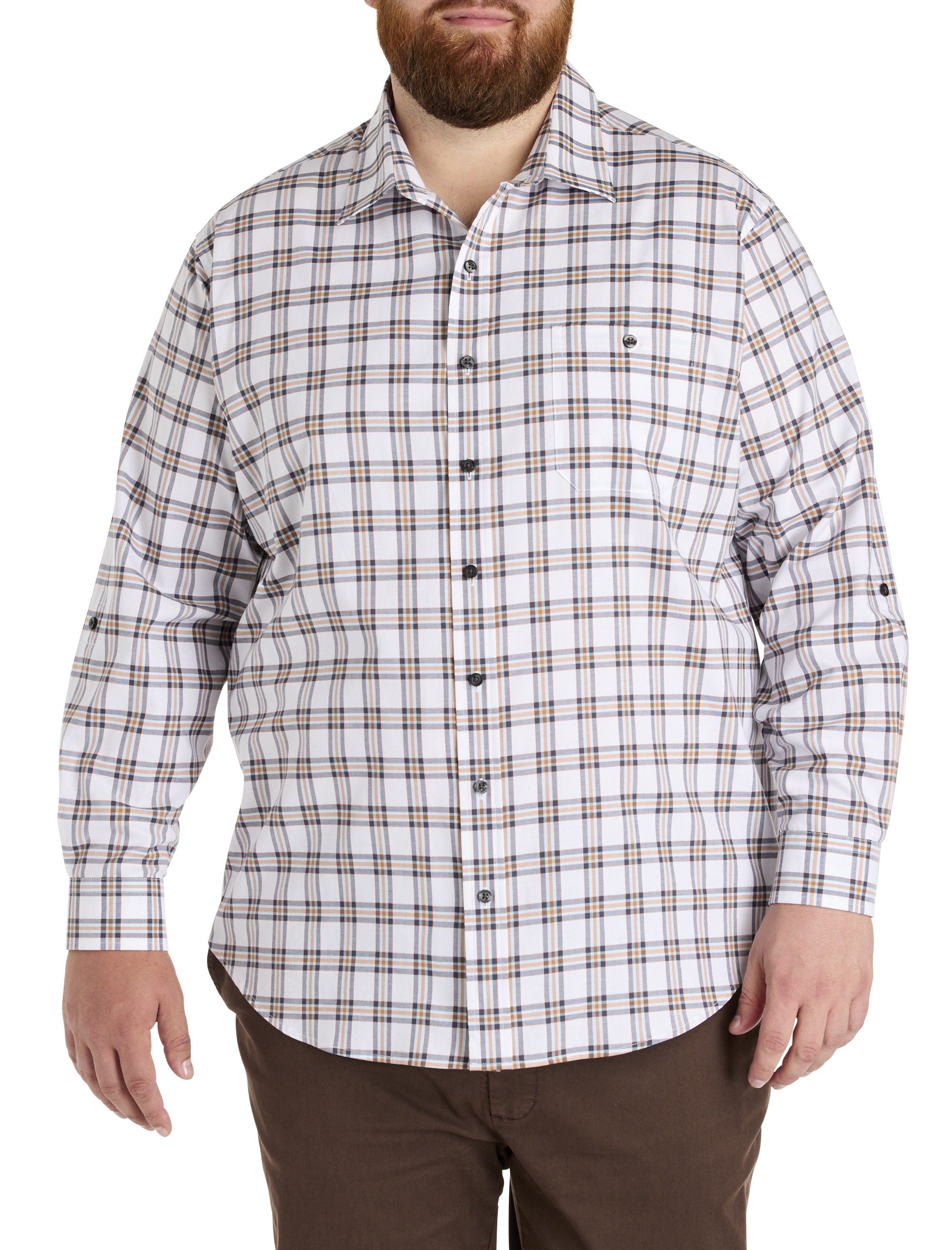 Plaid Rolled-Sleeve Sport Shirt - thumbnail 2
