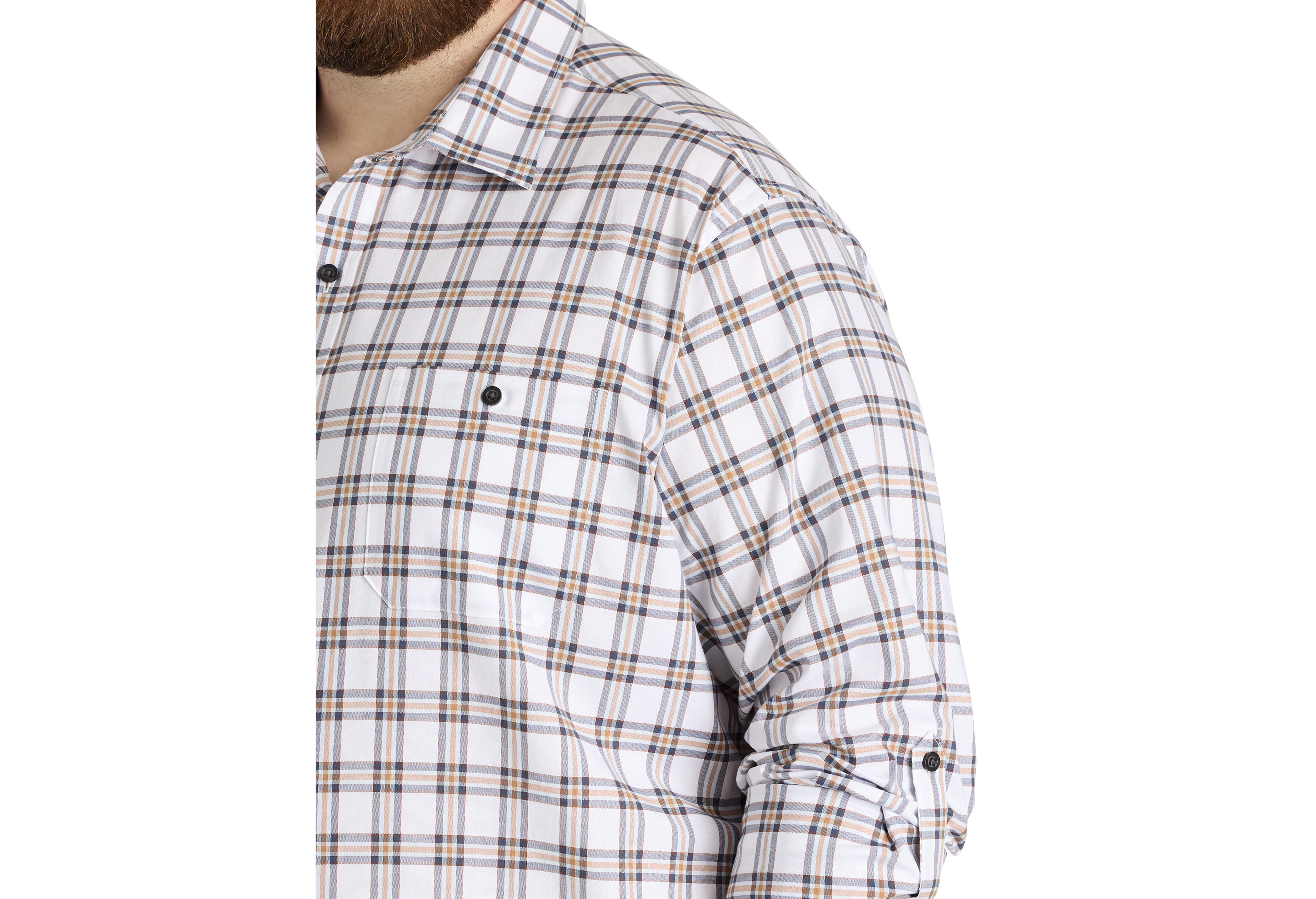 Plaid Rolled-Sleeve Sport Shirt