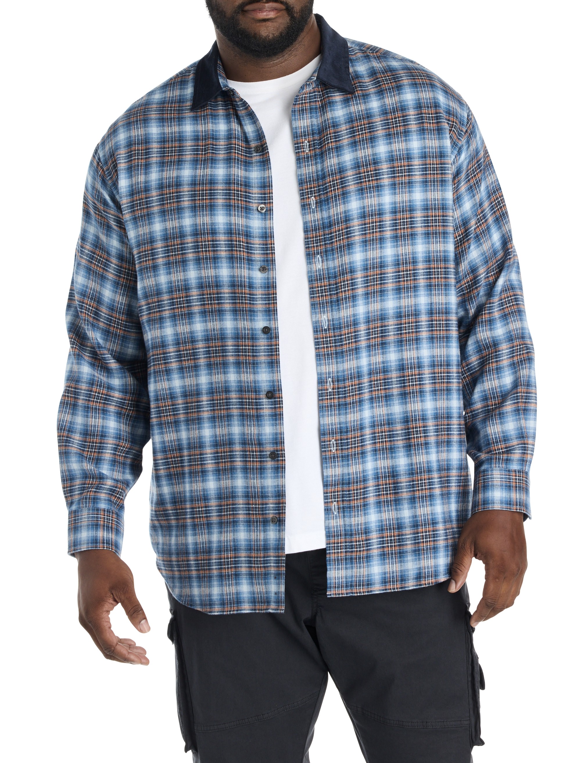Corduroy Collar Flannel Shirt - thumbnail 2