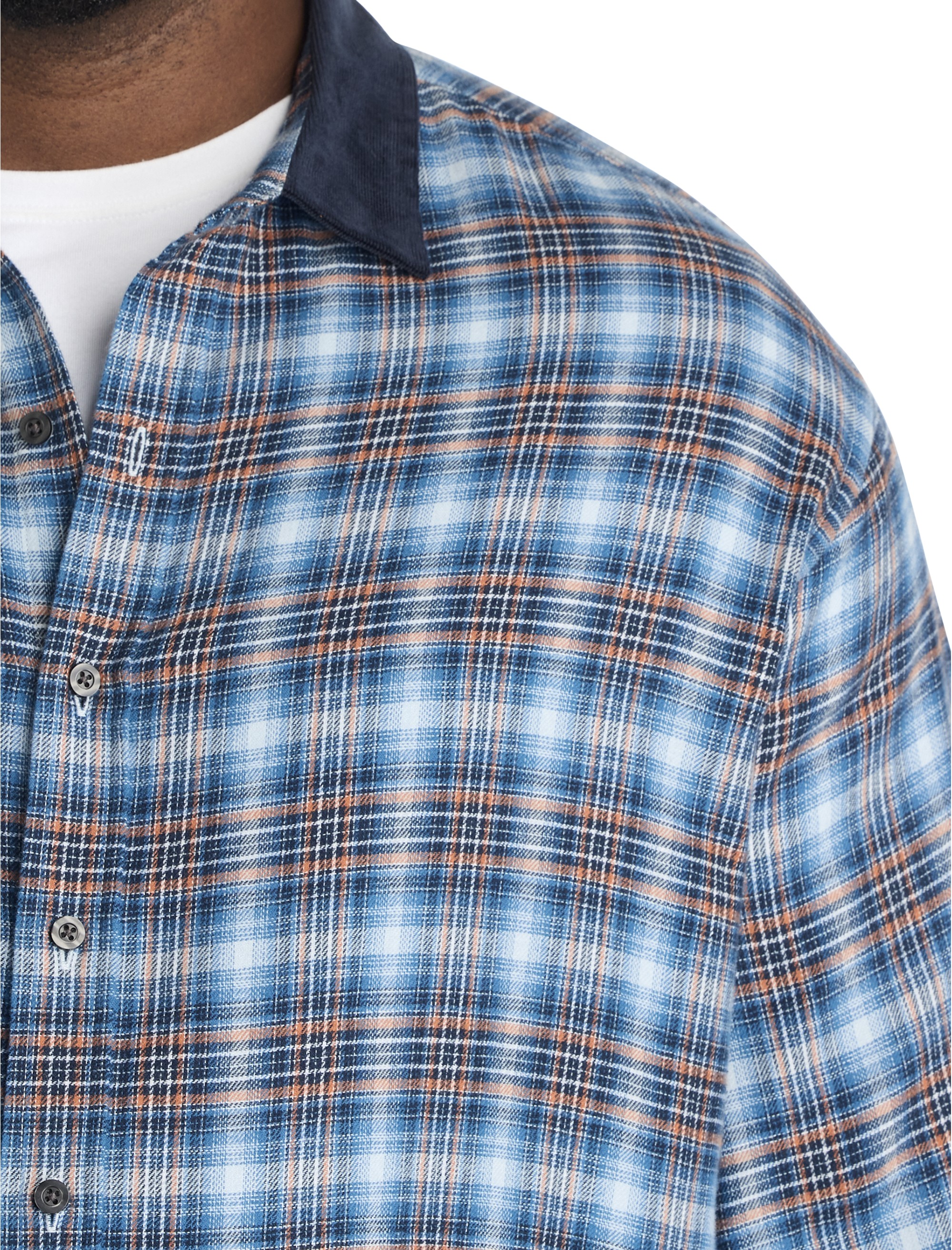 Corduroy Collar Flannel Shirt - thumbnail 3