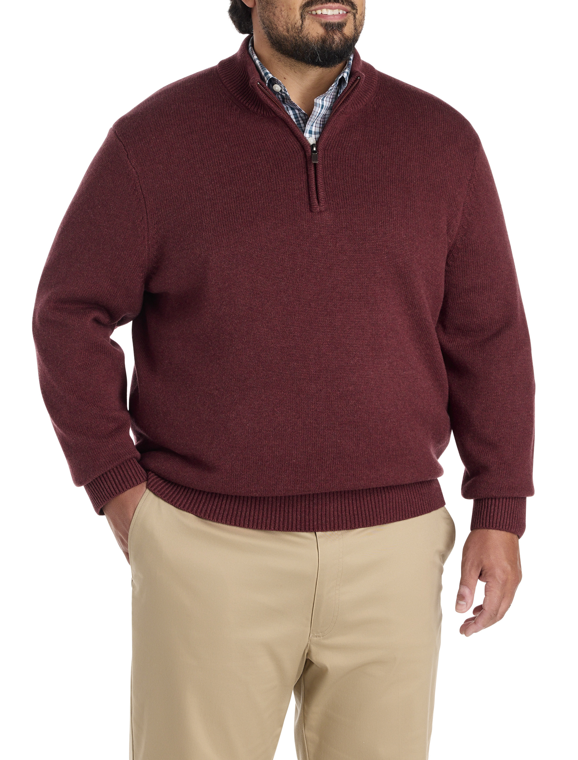 Big + Tall | Oak Hill Heathered 1/4-Zip Pullover | DXL