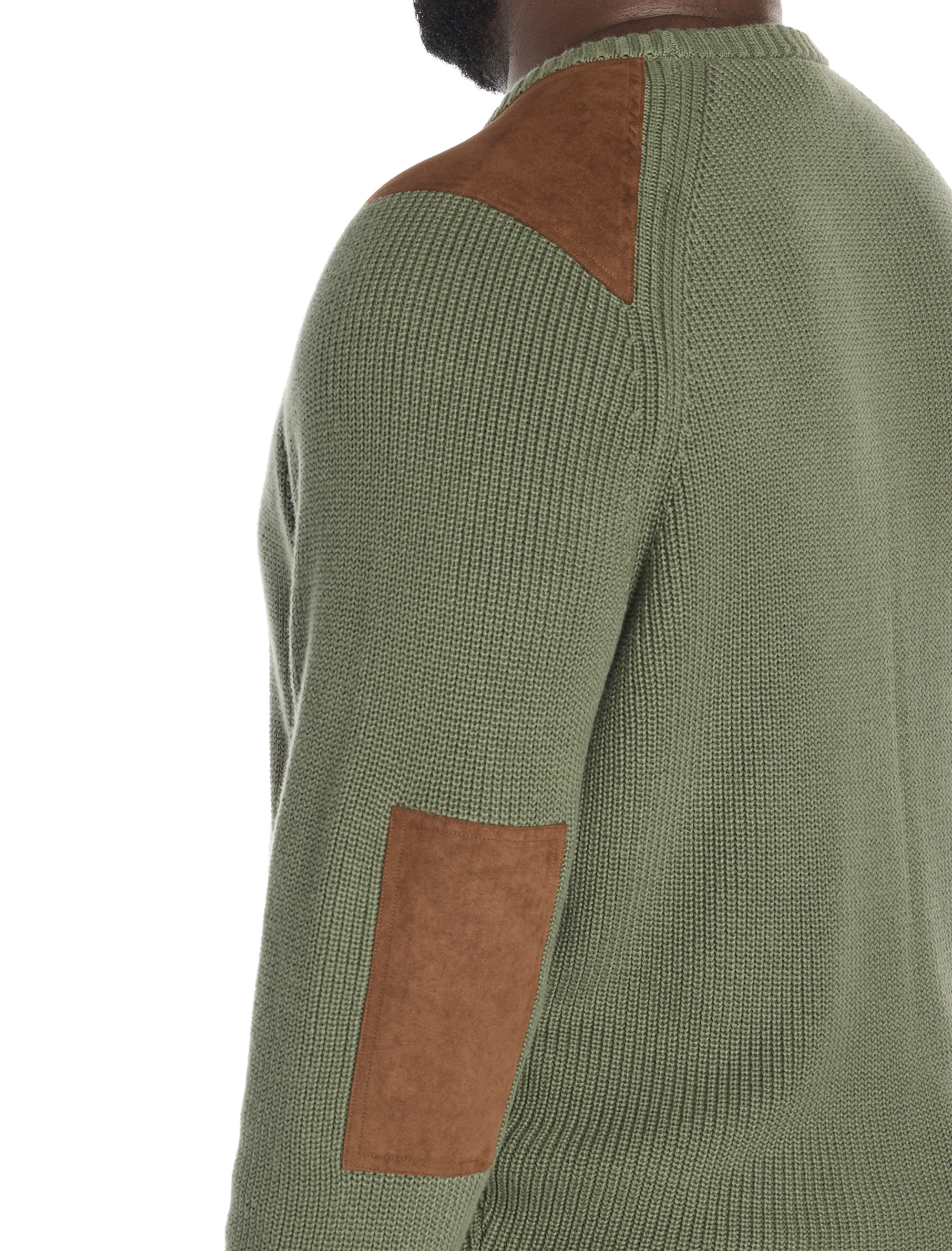 Shoulder Patch Crewneck Sweater