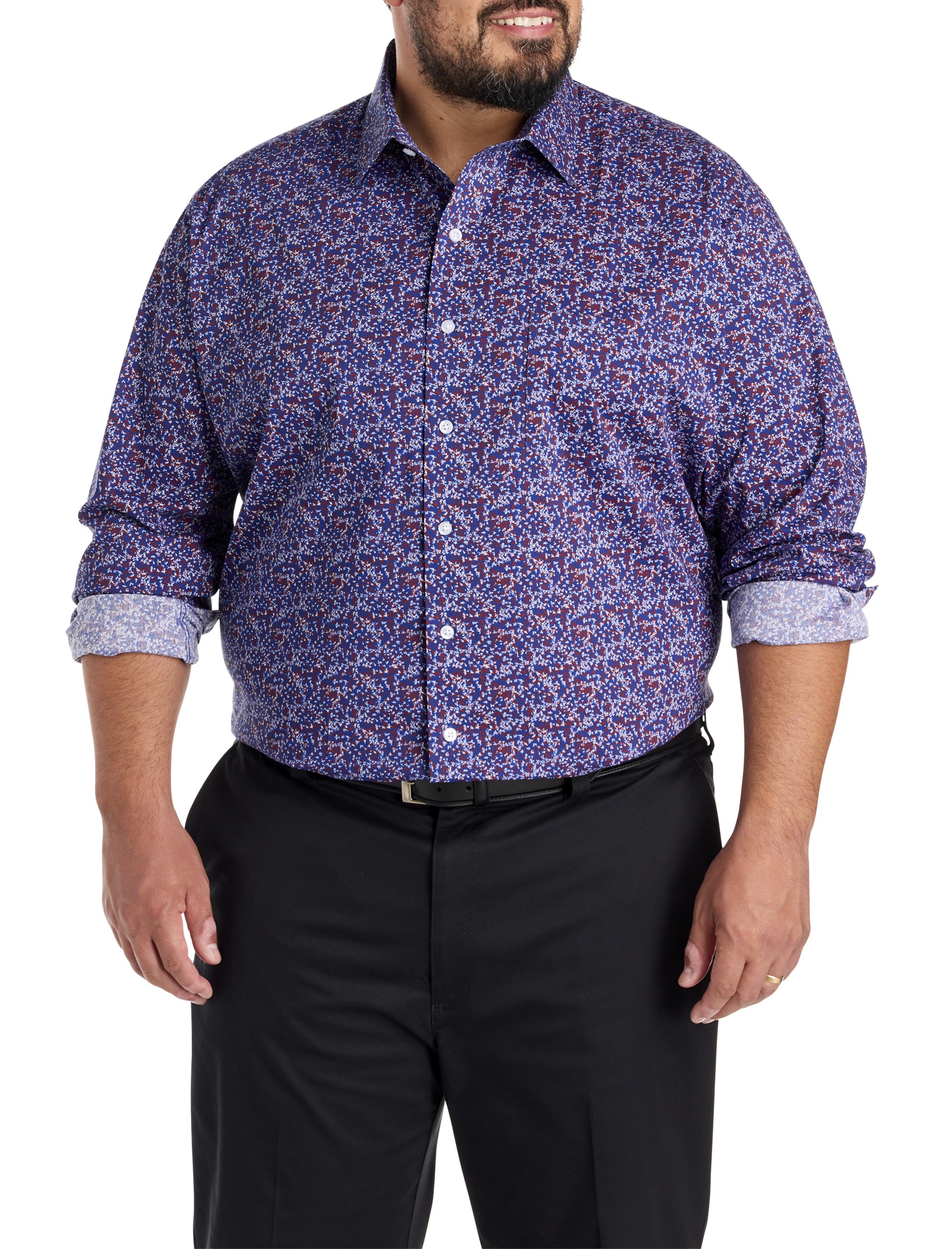 Abstract Print Performance Dress Shirt - thumbnail 2