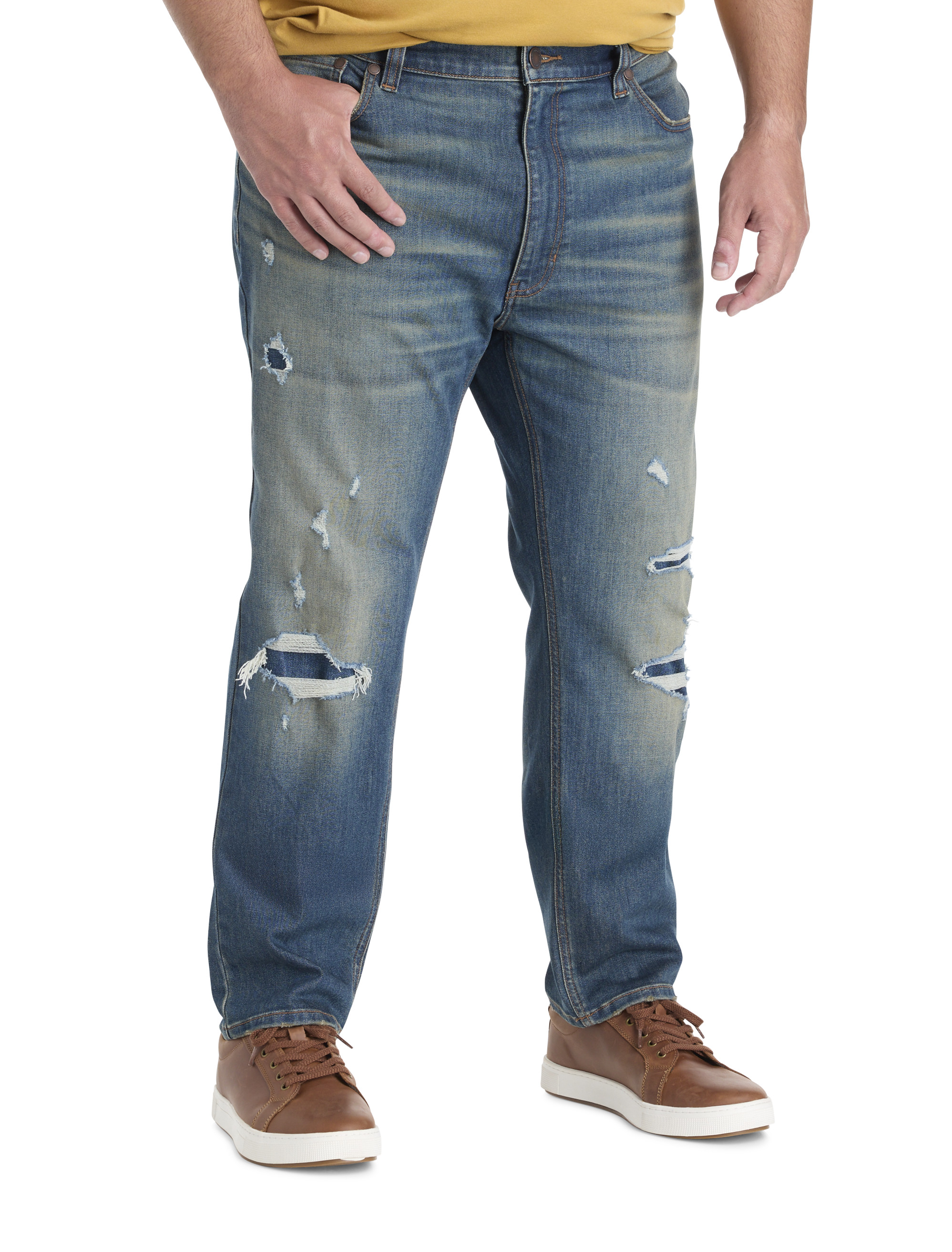 Big + Tall | True Nation Rip and Repair Tapered-Fit Jeans | DXL