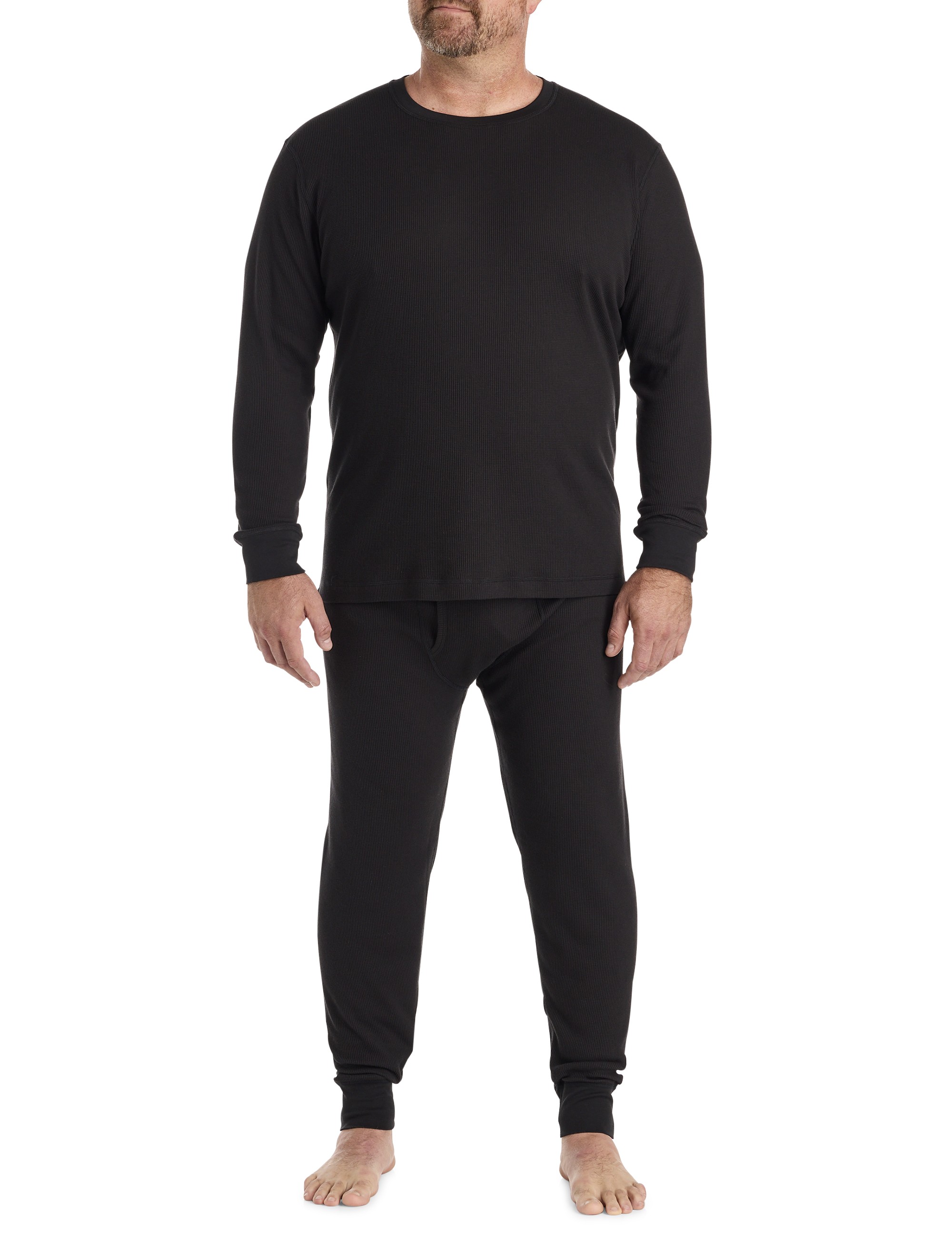 Performance Waffle-Knit Thermal Crewneck Shirt - thumbnail 3
