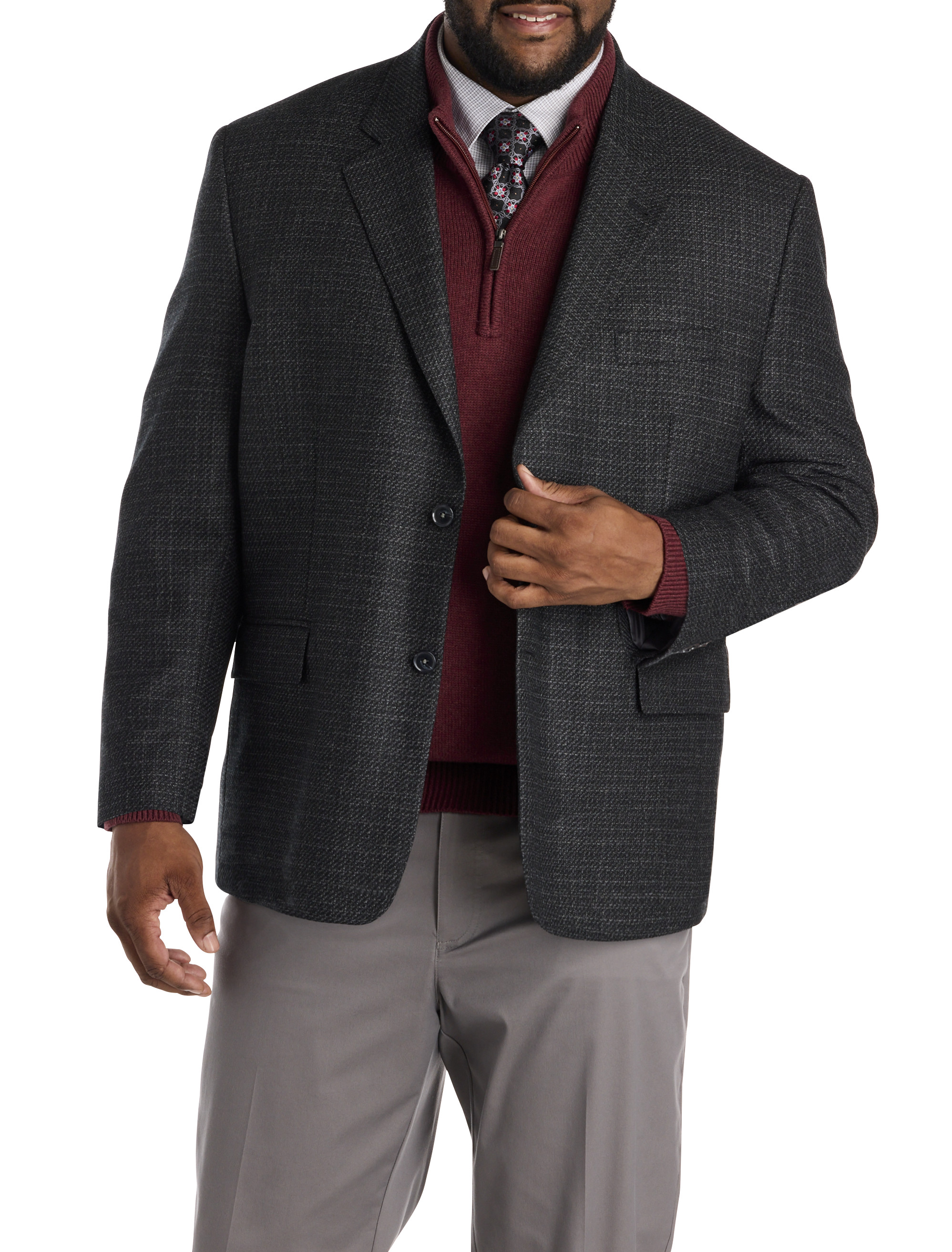 Big + Tall | Oak Hill Premium Italian Wool Textured Sport Coat | DXL