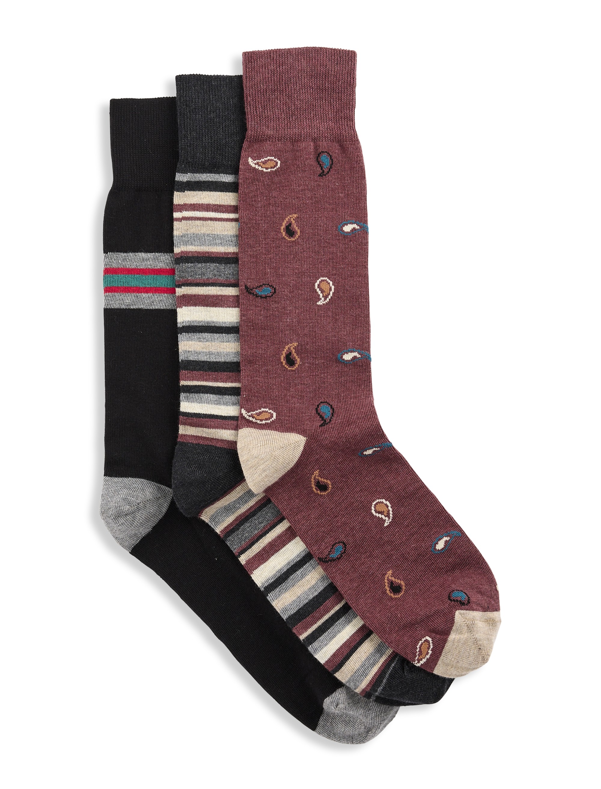 3-pk Paisley Socks