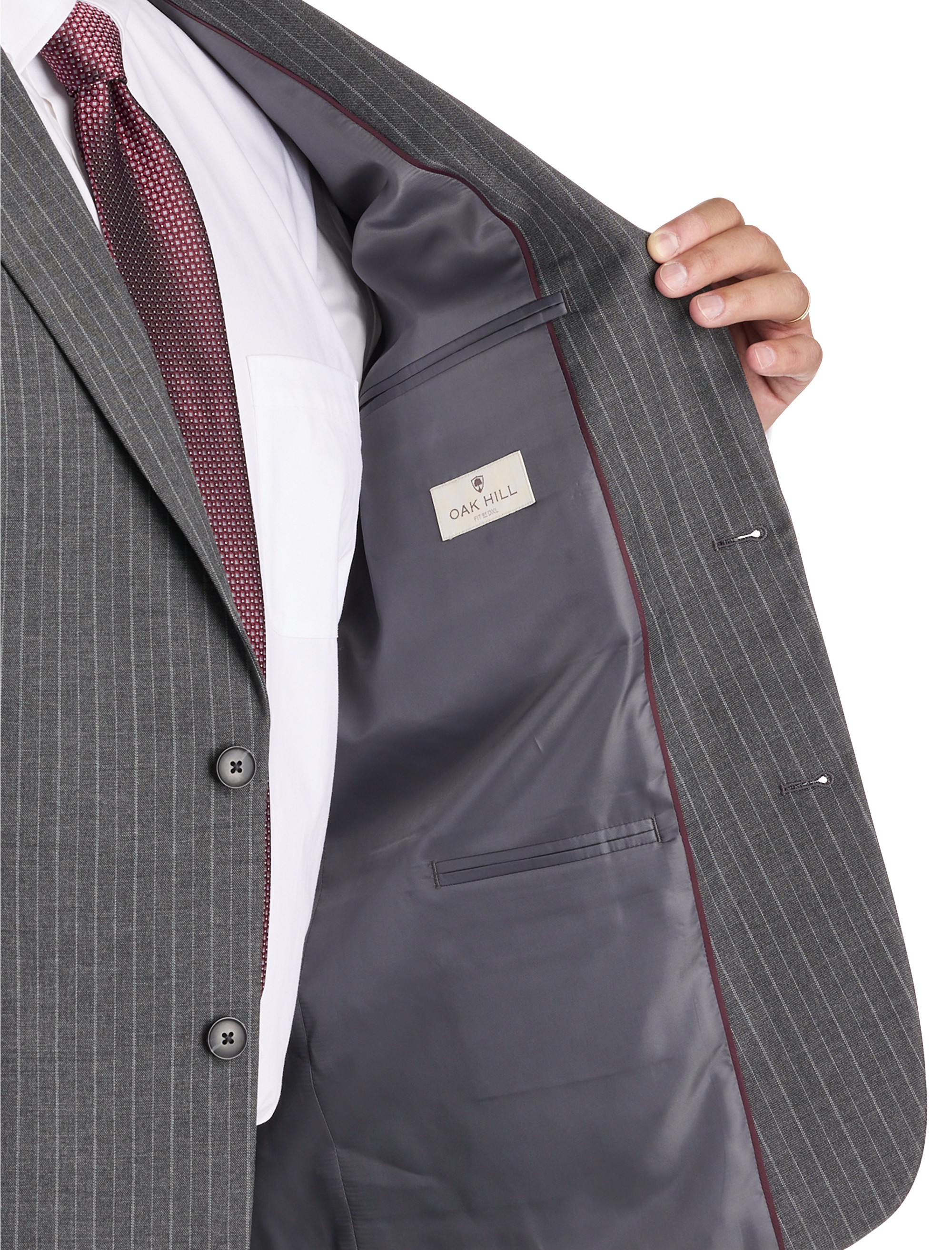 Jacket Relaxer Pinstripe Suit Jacket - thumbnail 4