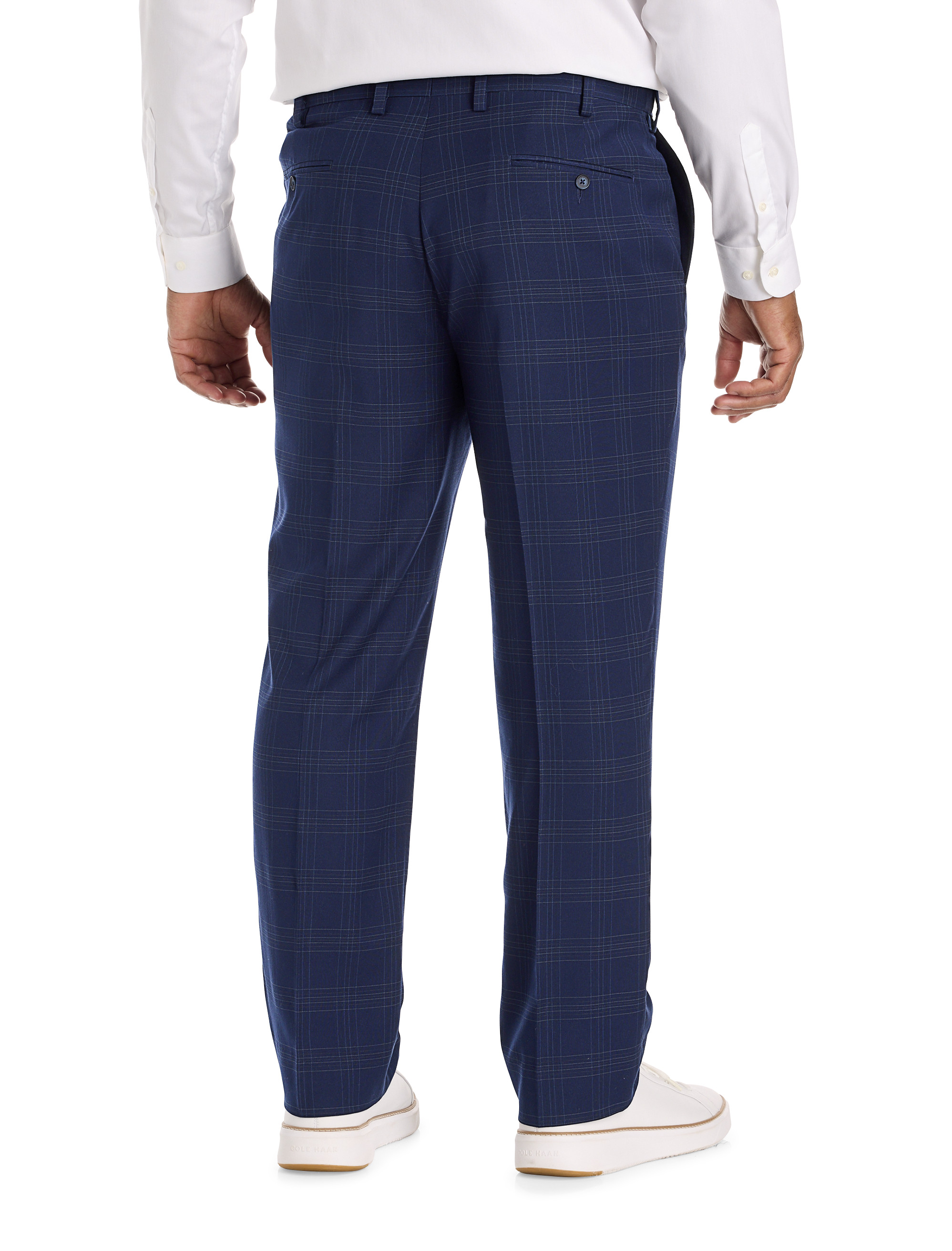 Traditional Waist-Relaxer Plaid Dress Pants