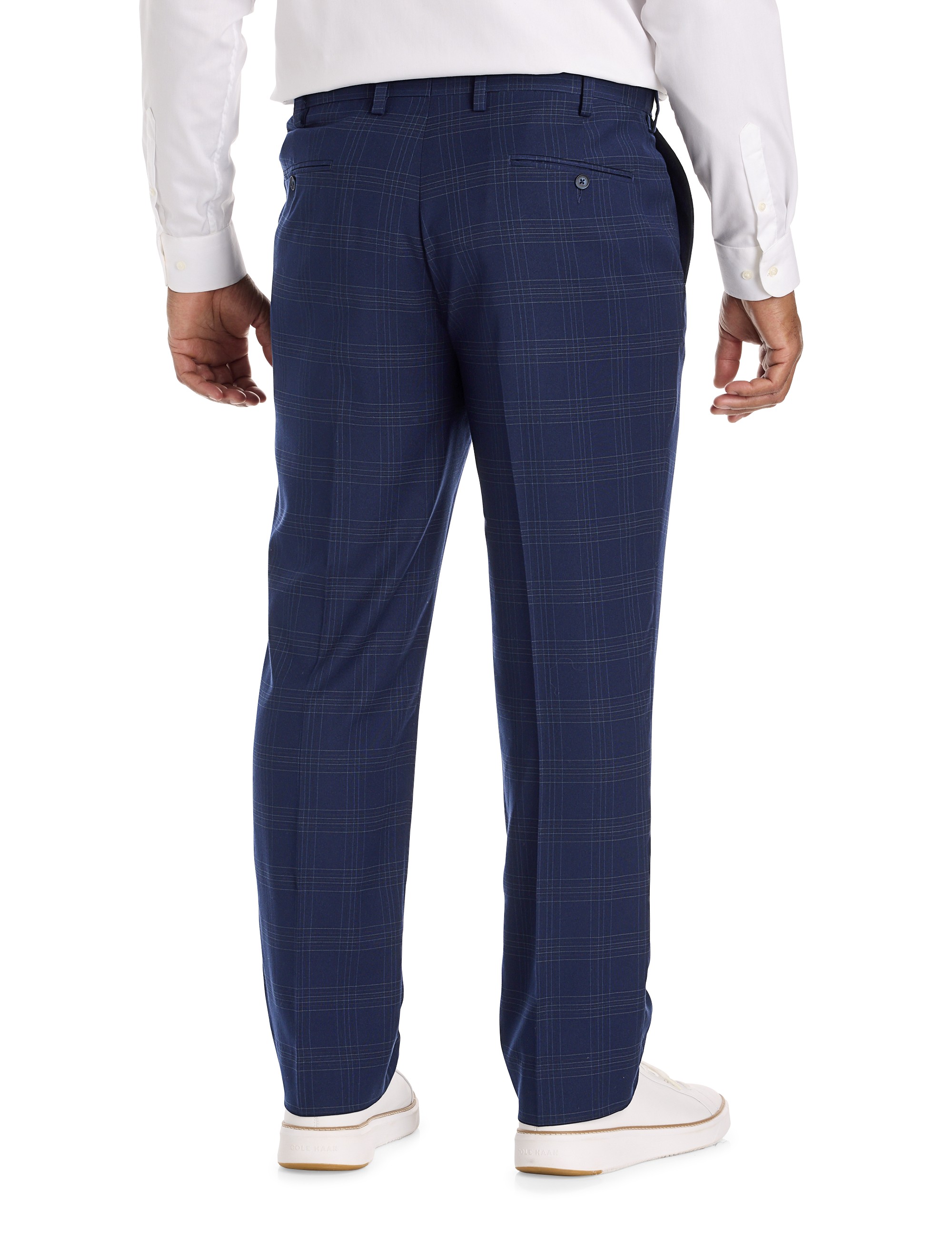 Traditional Waist-Relaxer Plaid Dress Pants - thumbnail 2