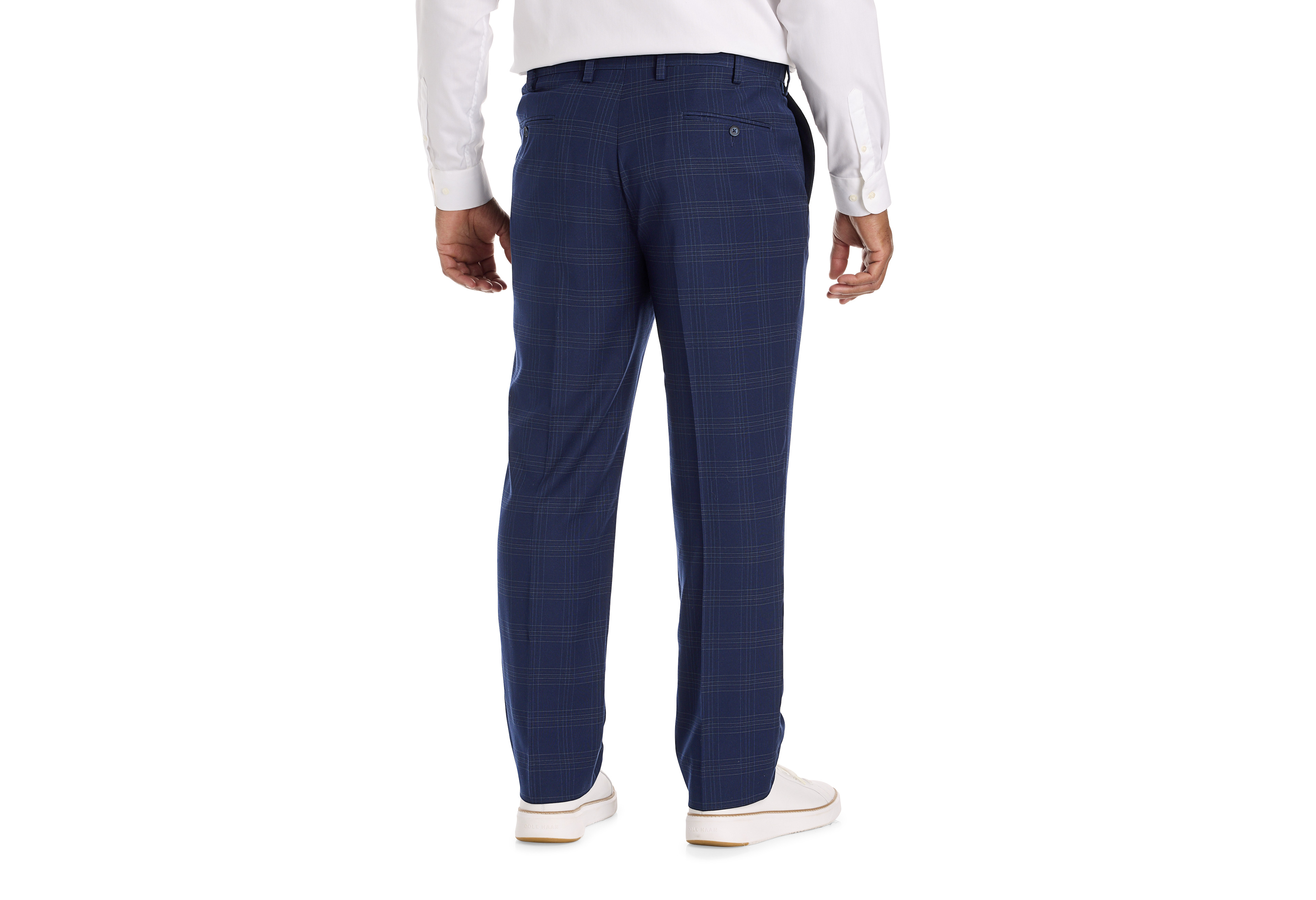 Traditional Waist-Relaxer Plaid Dress Pants