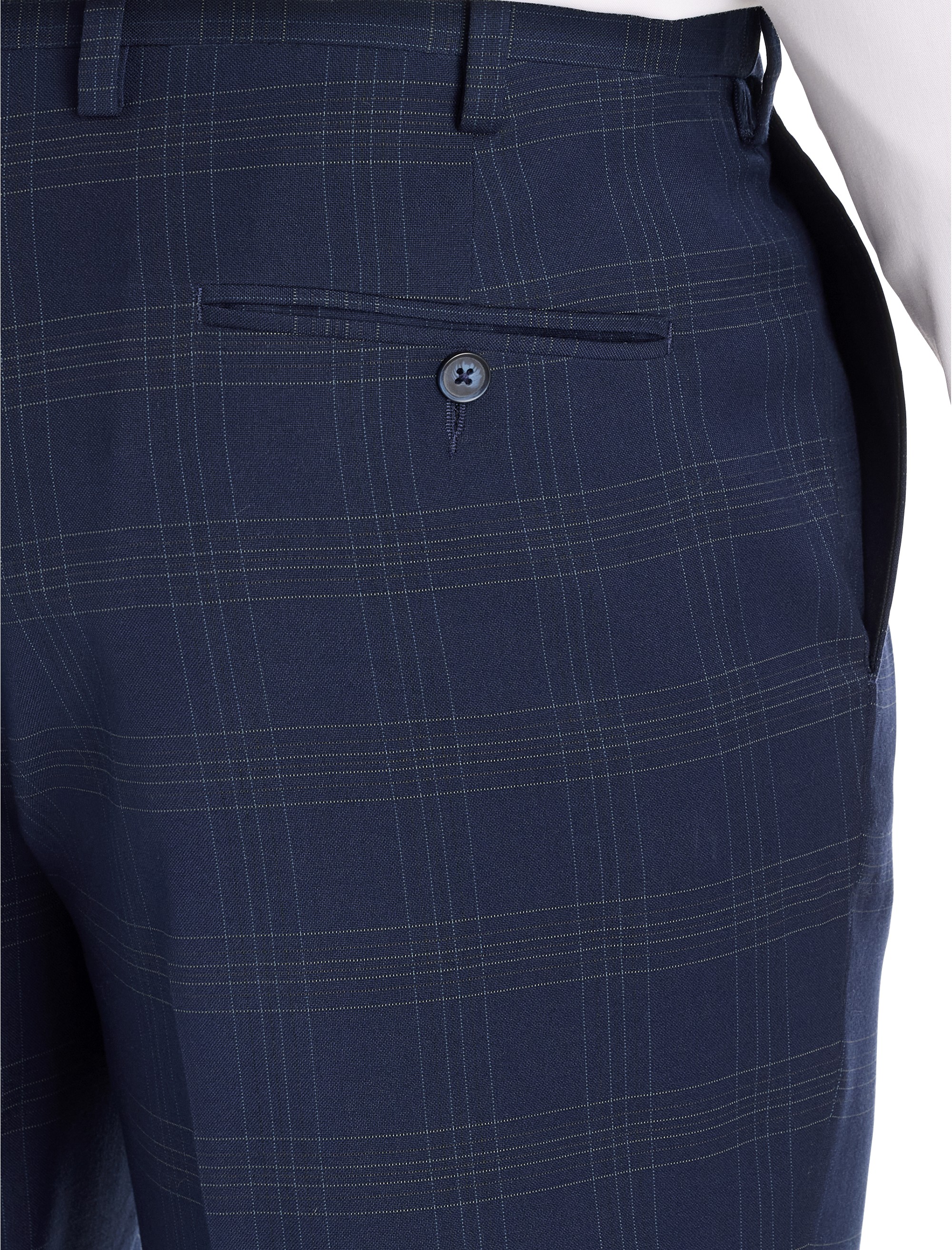 Traditional Waist-Relaxer Plaid Dress Pants - thumbnail 3